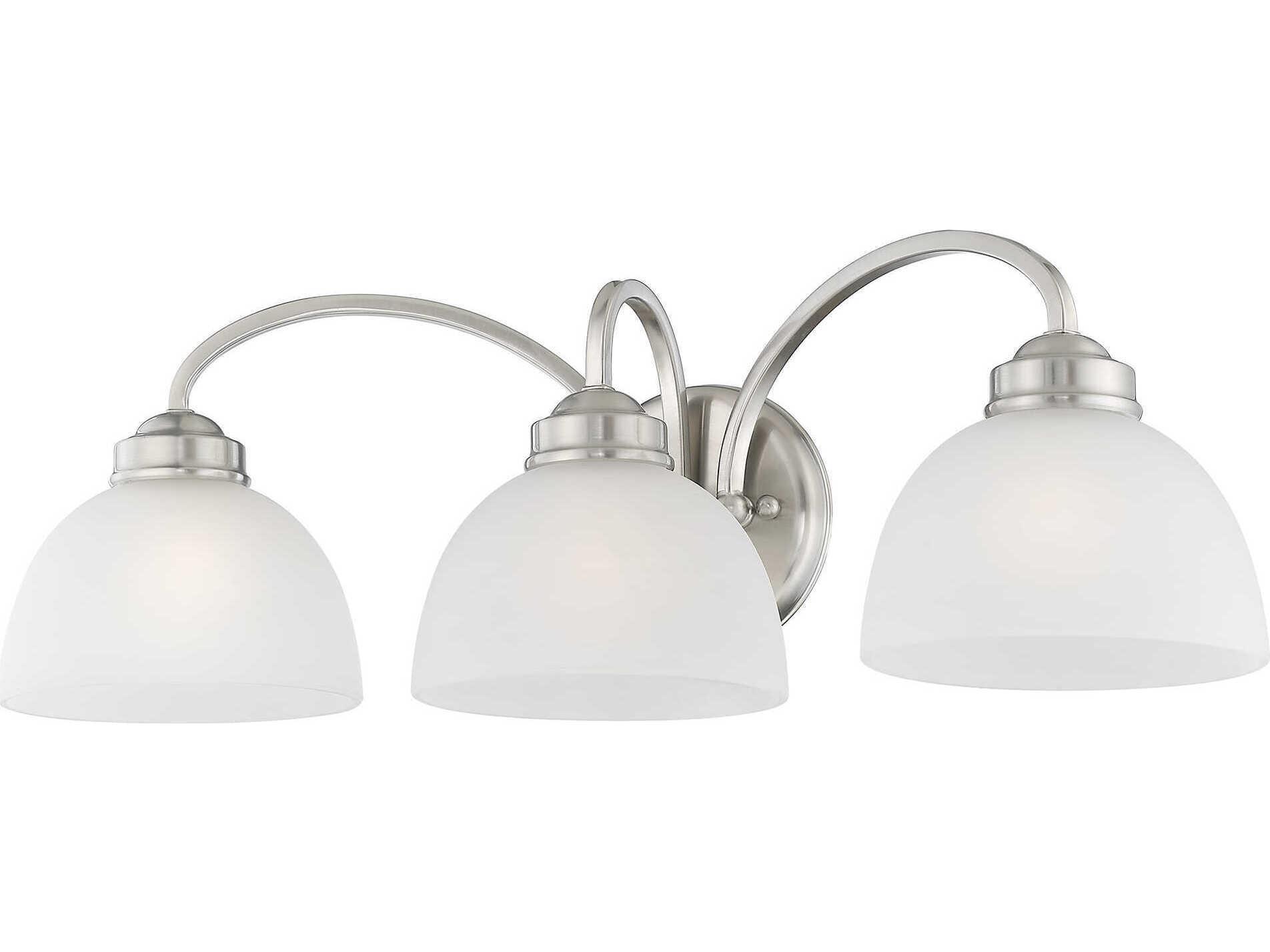 Livex Lighting Somerset 3-Light Brushed Nickel Glass Vanity Light