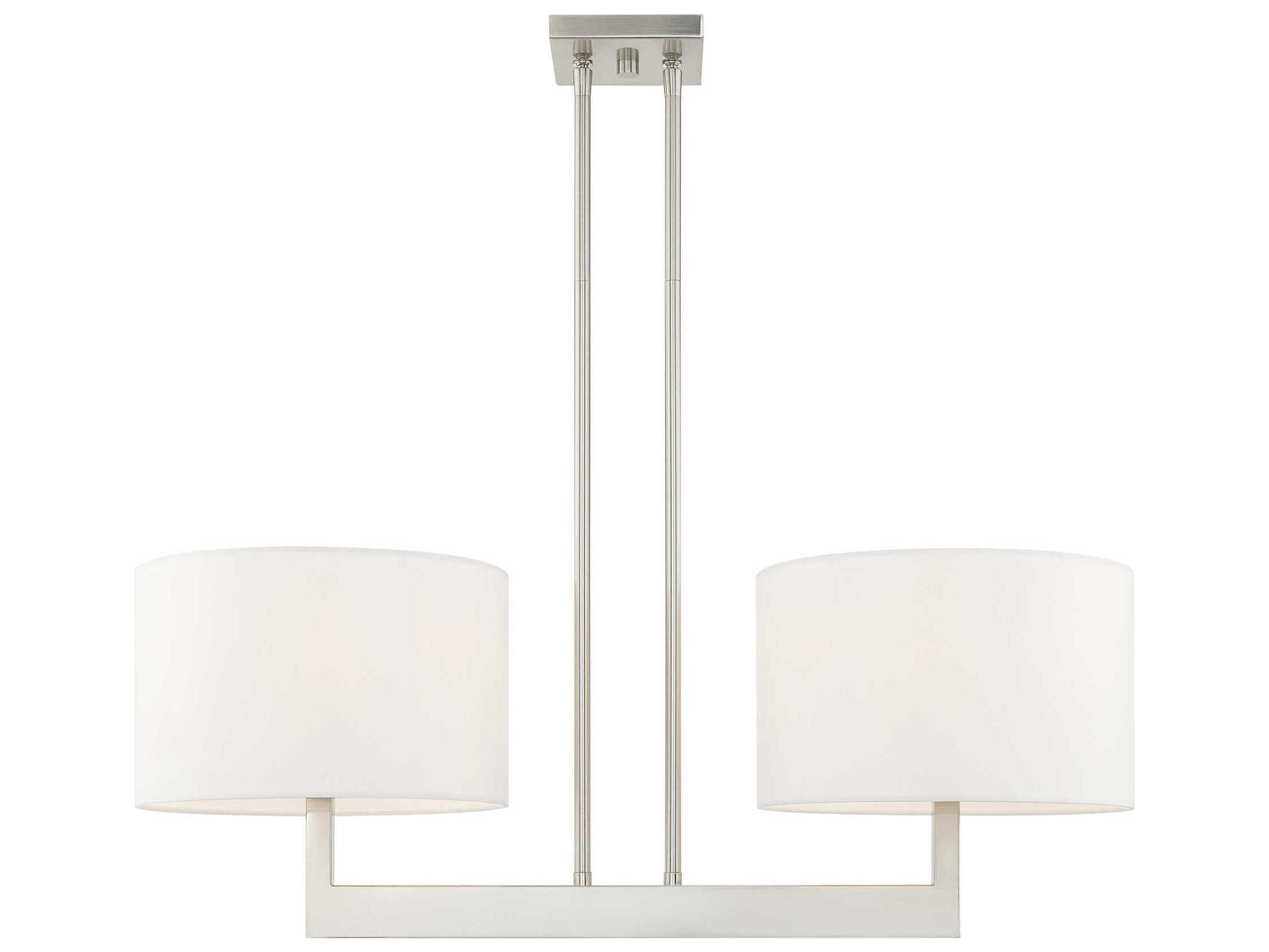 Livex Lighting Hayworth 2-Light Brushed Nickel Drum Island Pendant