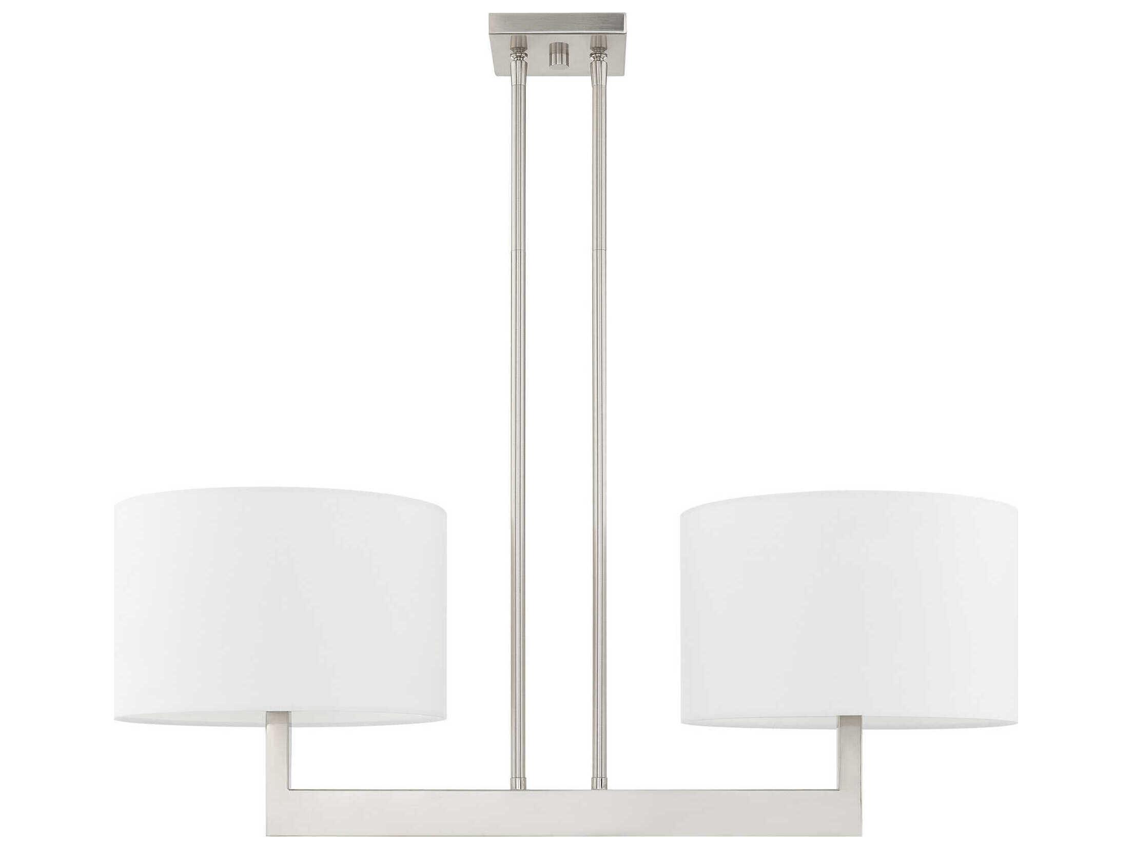 Livex Lighting Hayworth 2-Light Brushed Nickel Drum Island Pendant