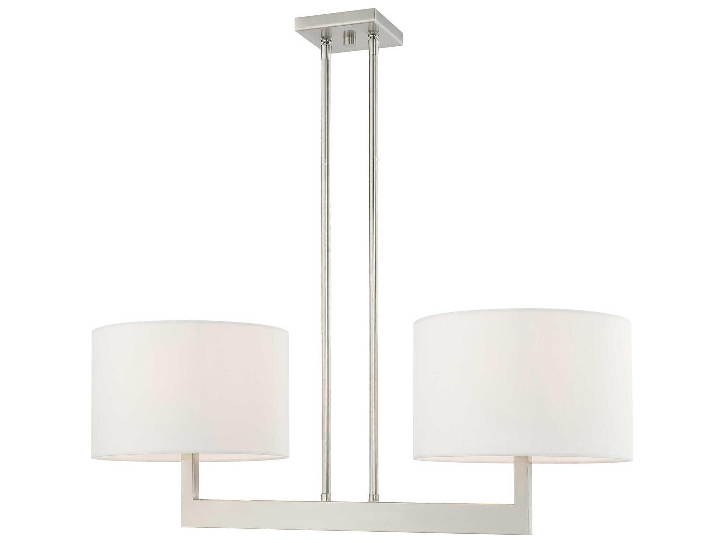 Livex Lighting Hayworth 2-Light Brushed Nickel Drum Island Pendant