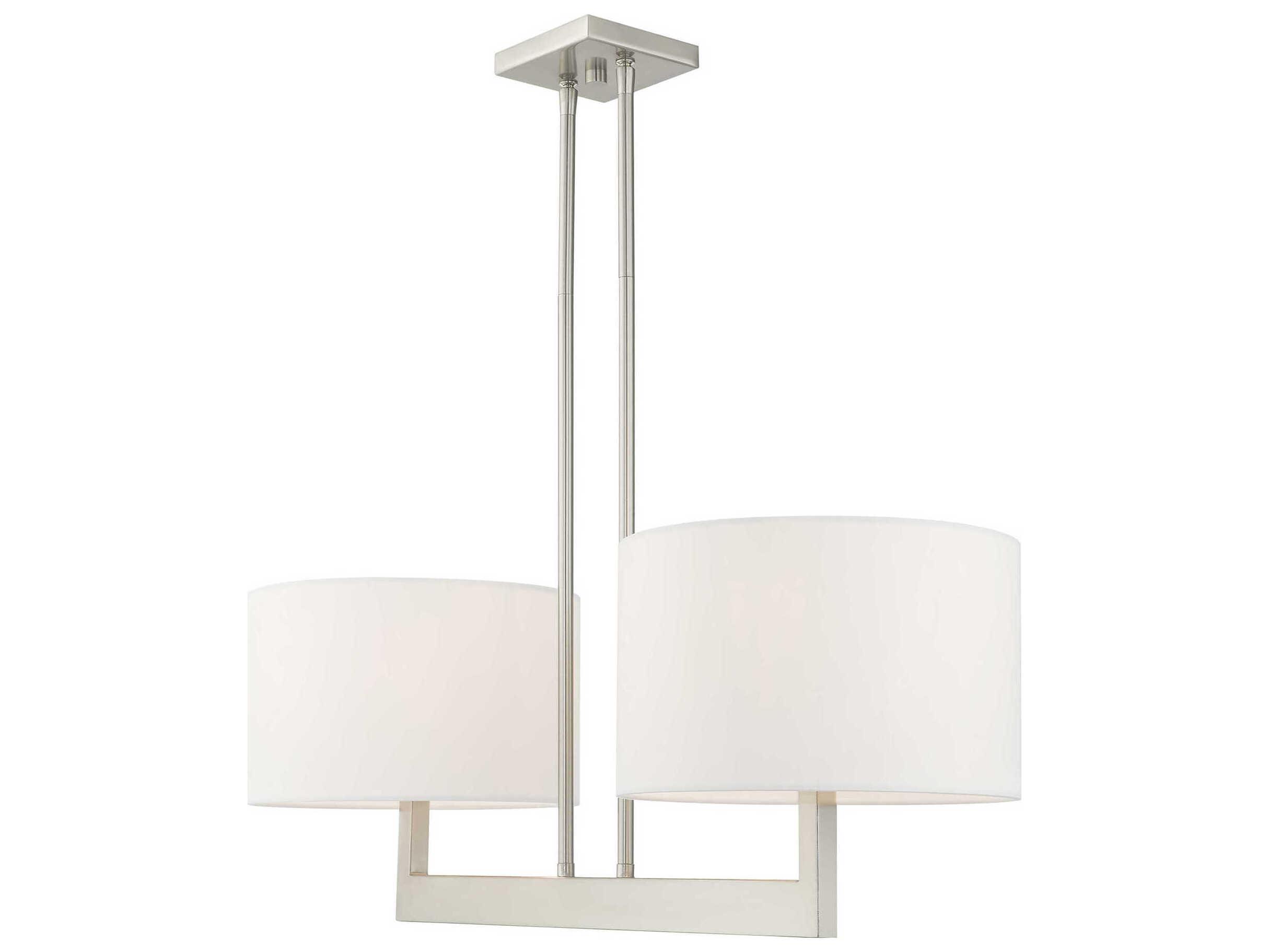 Livex Lighting Hayworth 2-Light Brushed Nickel Drum Island Pendant