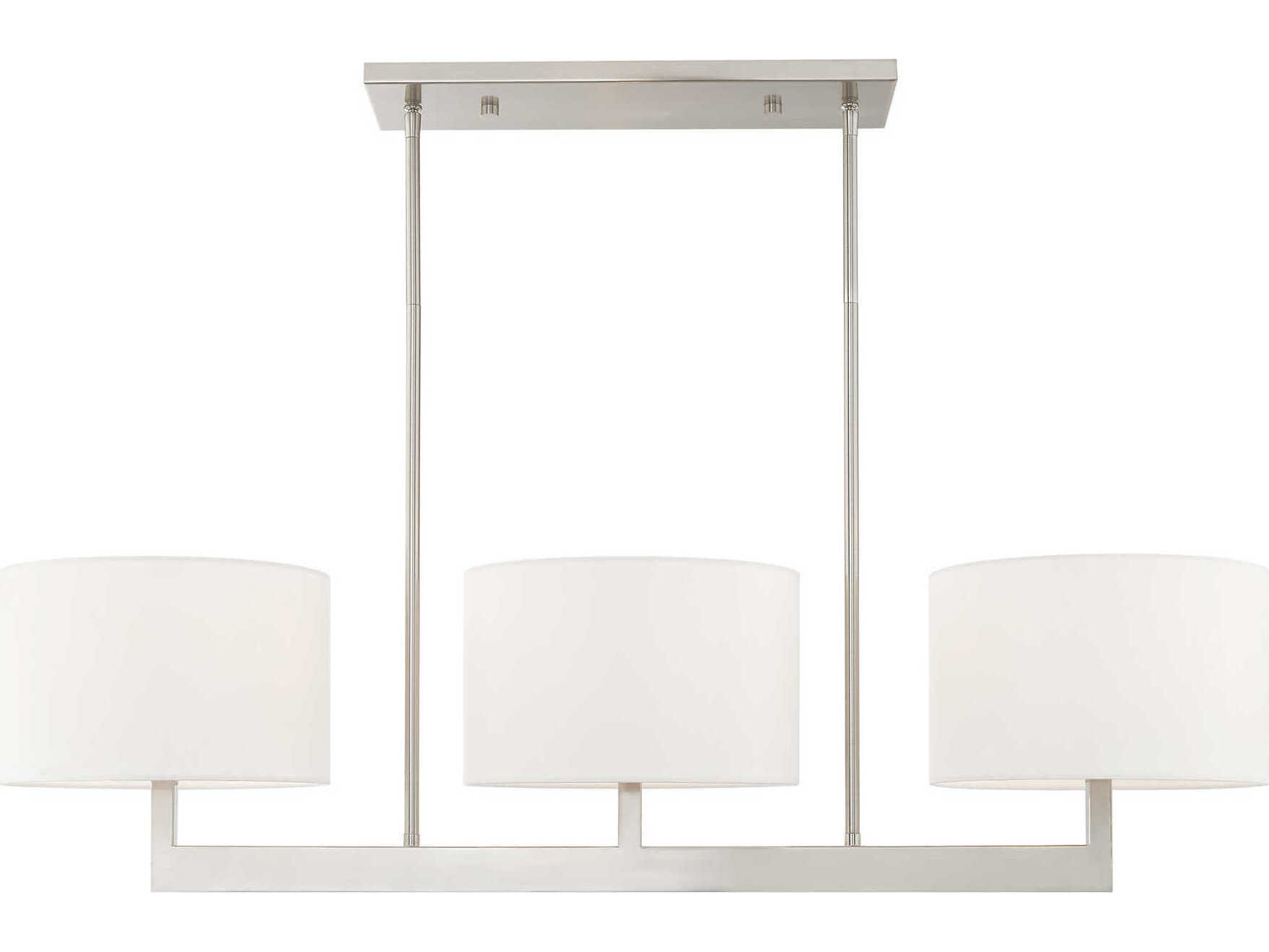 Livex Lighting Hayworth 3-Light Brushed Nickel Drum Island Pendant