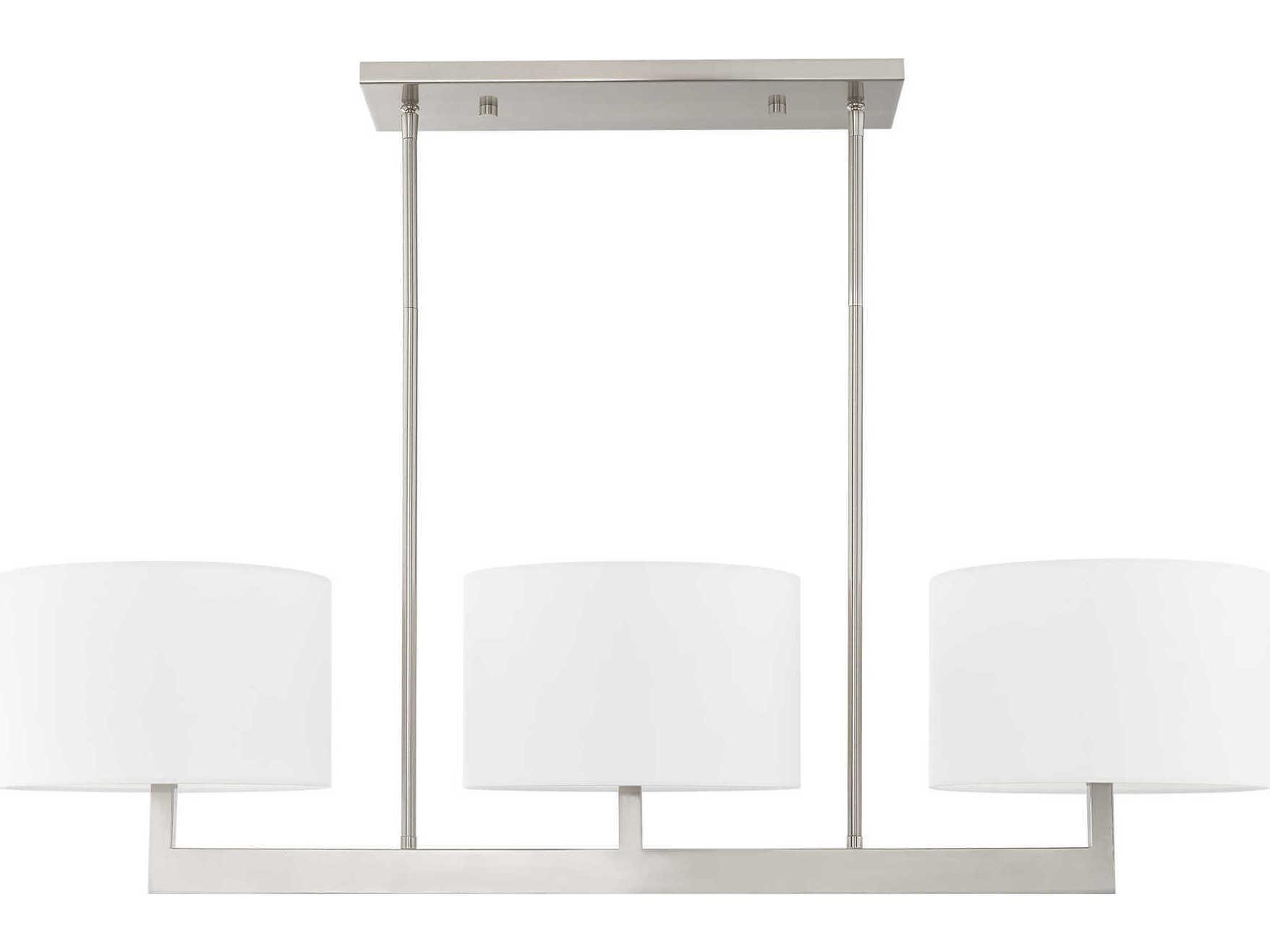 Livex Lighting Hayworth 3-Light Brushed Nickel Drum Island Pendant