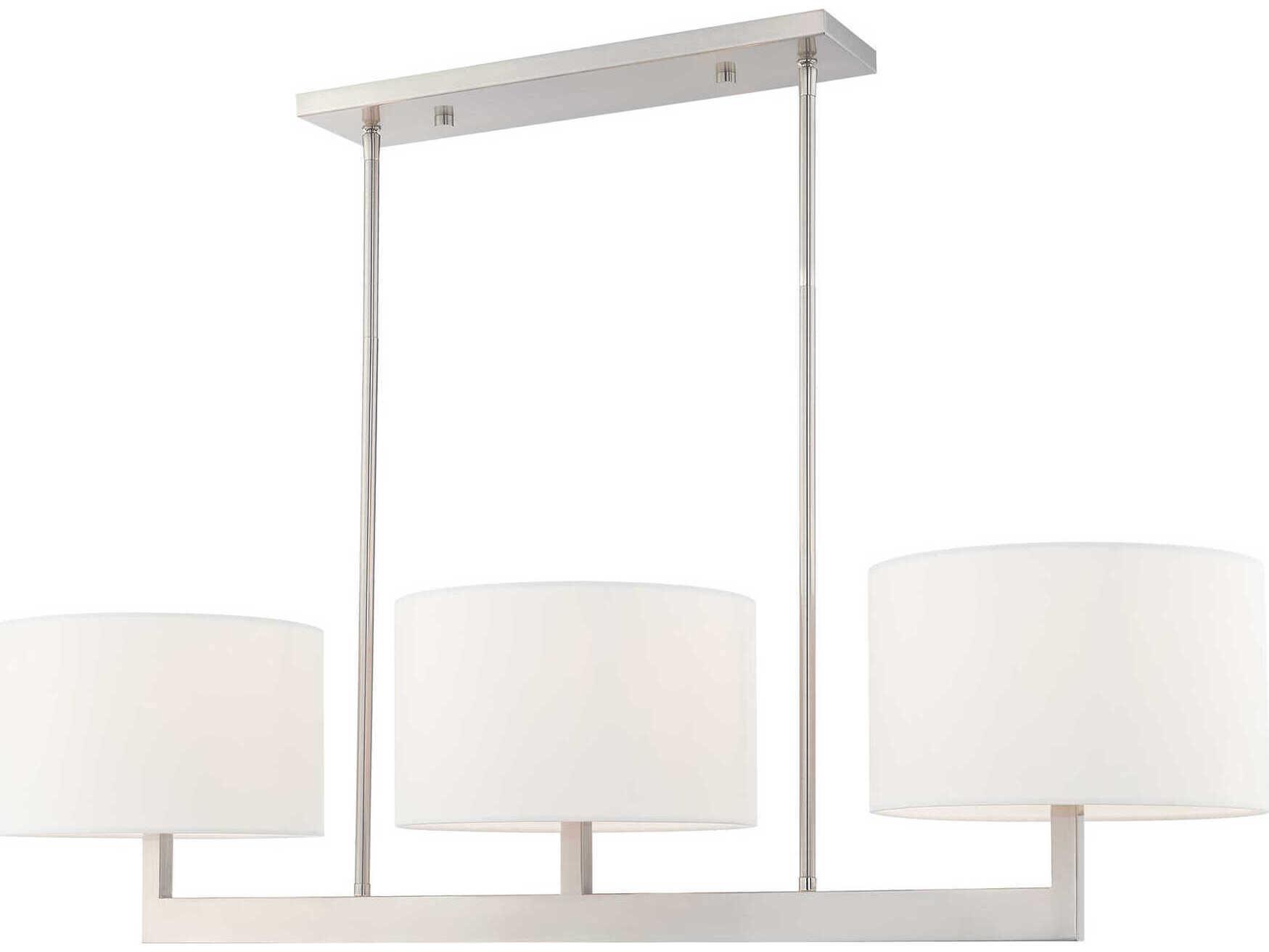 Livex Lighting Hayworth 3-Light Brushed Nickel Drum Island Pendant
