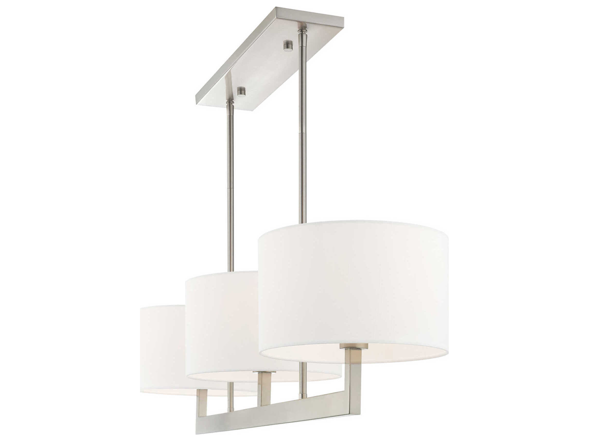 Livex Lighting Hayworth 3-Light Brushed Nickel Drum Island Pendant