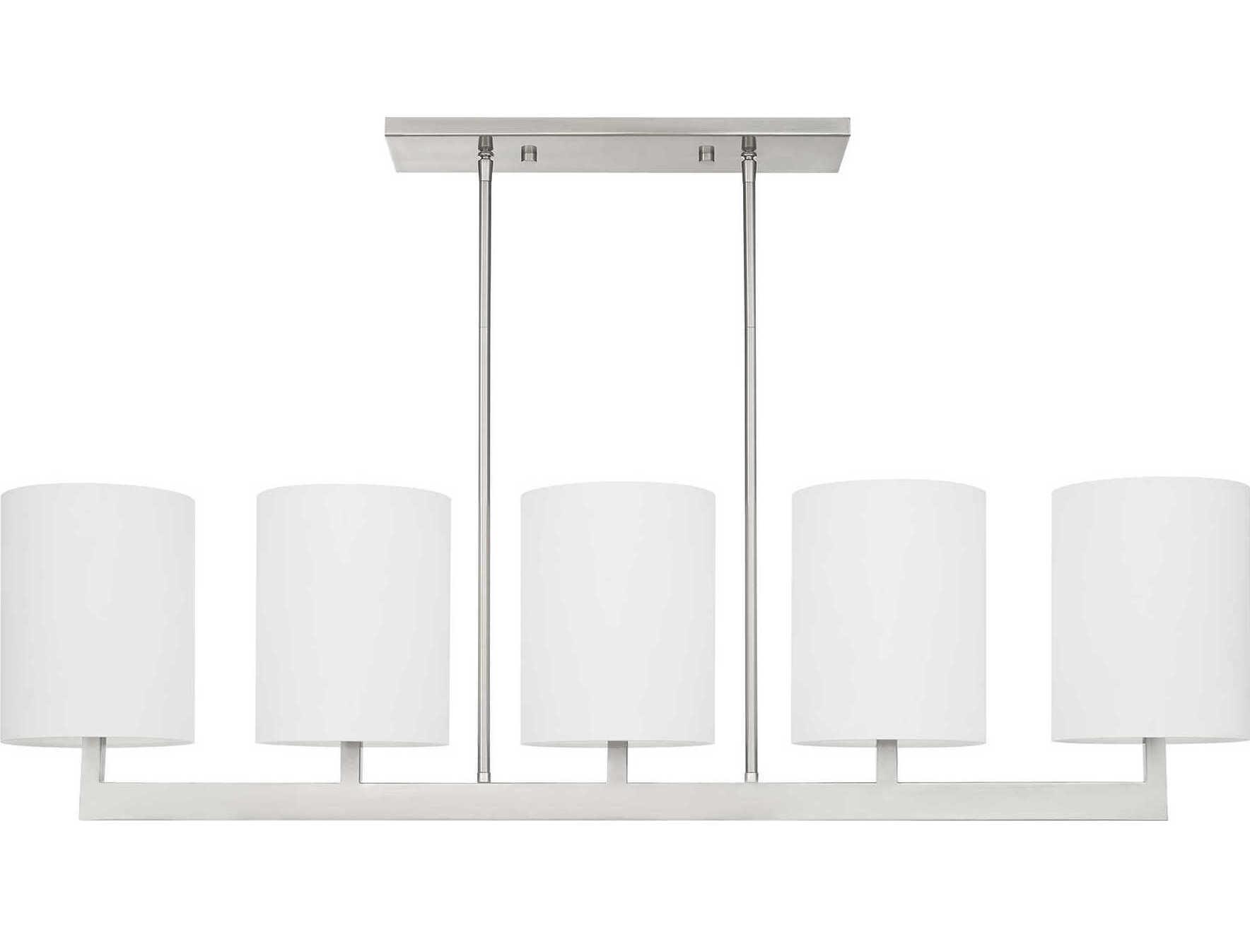 Livex Lighting Hayworth 5-Light Brushed Nickel Cylinder Linear Island Pendant