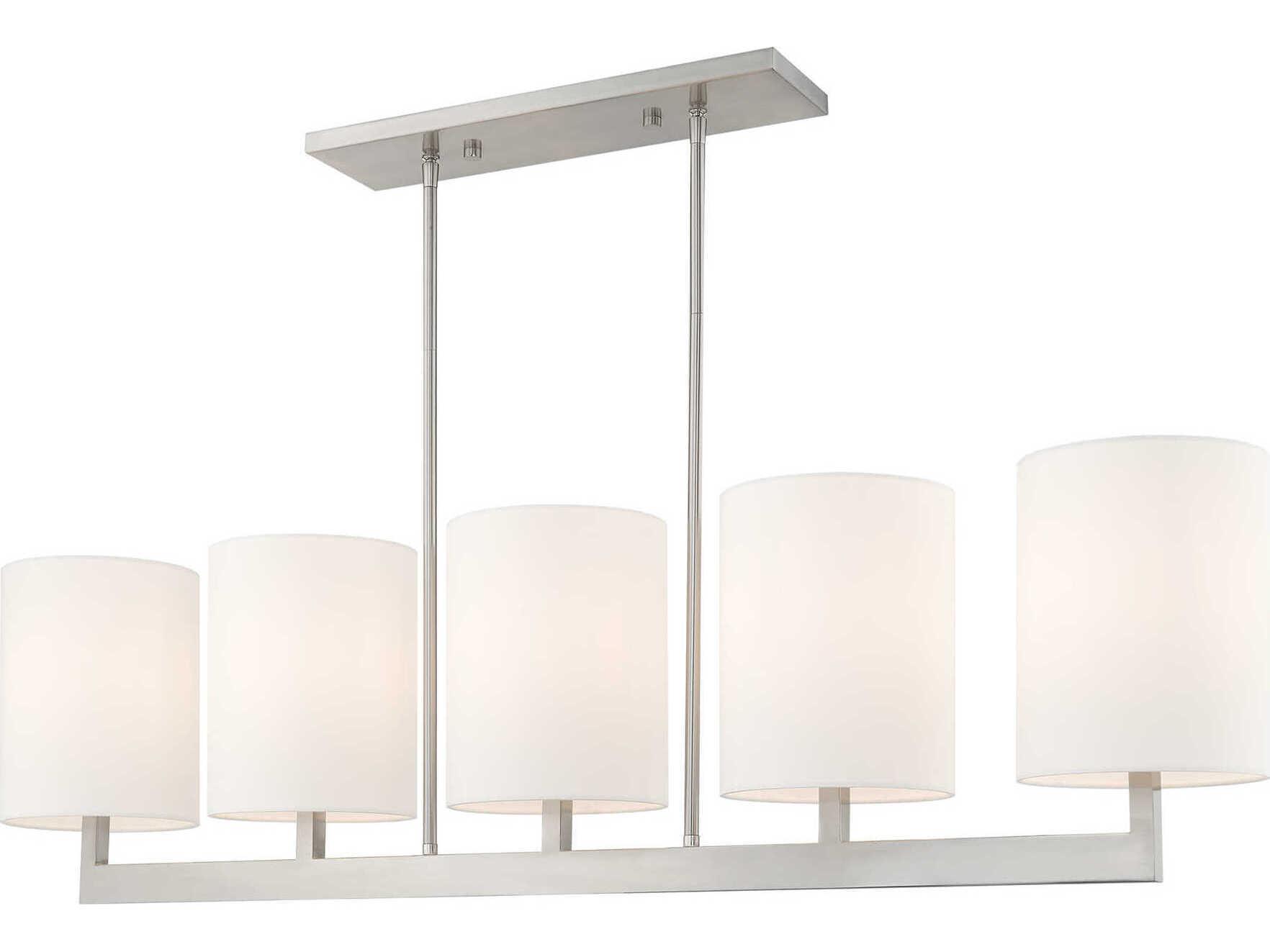 Livex Lighting Hayworth 5-Light Brushed Nickel Cylinder Linear Island Pendant