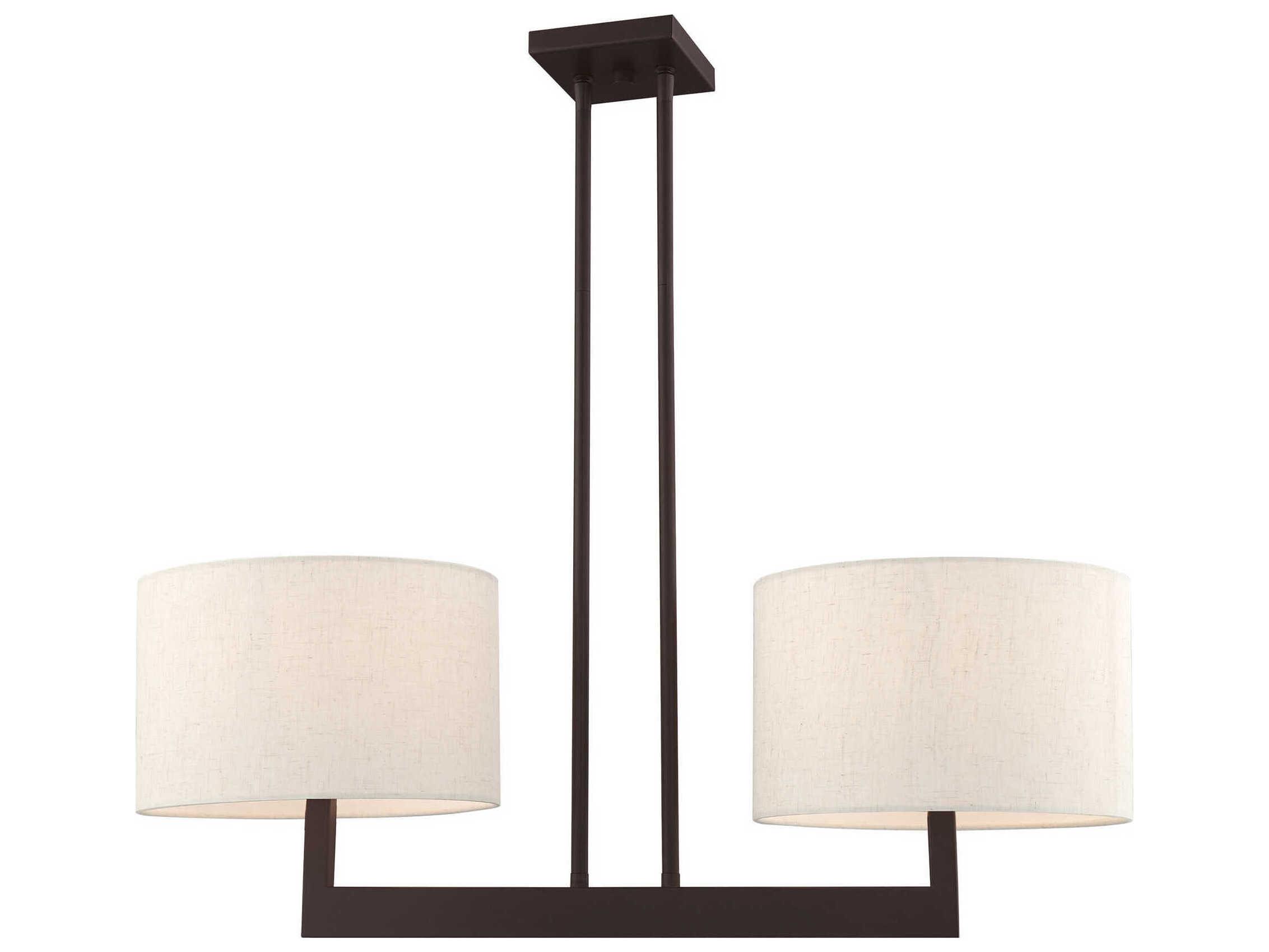 Livex Lighting Hayworth 2-Light Bronze Drum Island Pendant