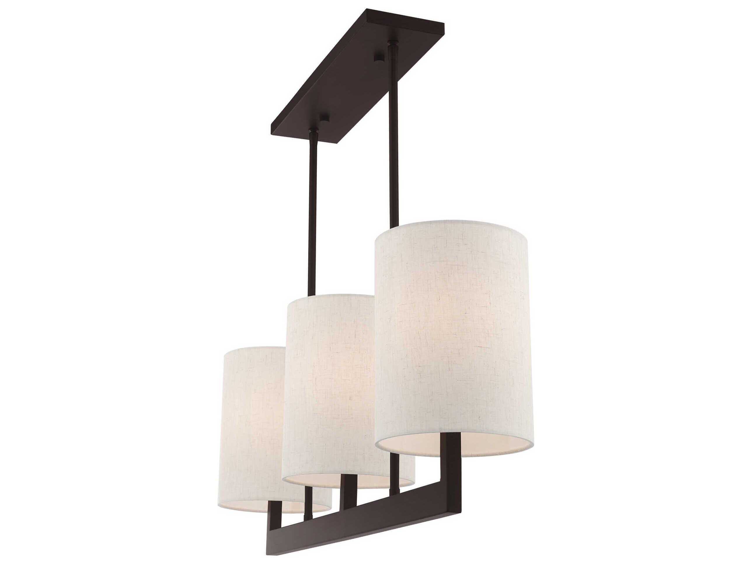 Livex Lighting Hayworth 3-Light Bronze Cylinder Island Pendant