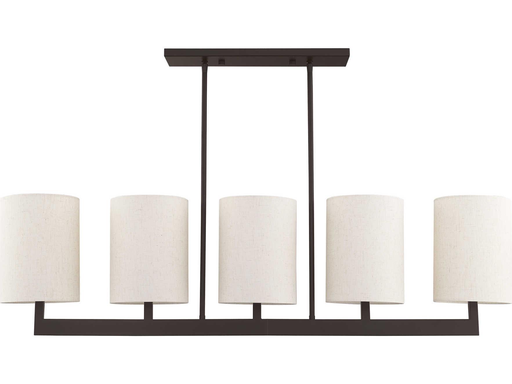 Livex Lighting Hayworth 5-Light Bronze Cylinder Linear Island Pendant