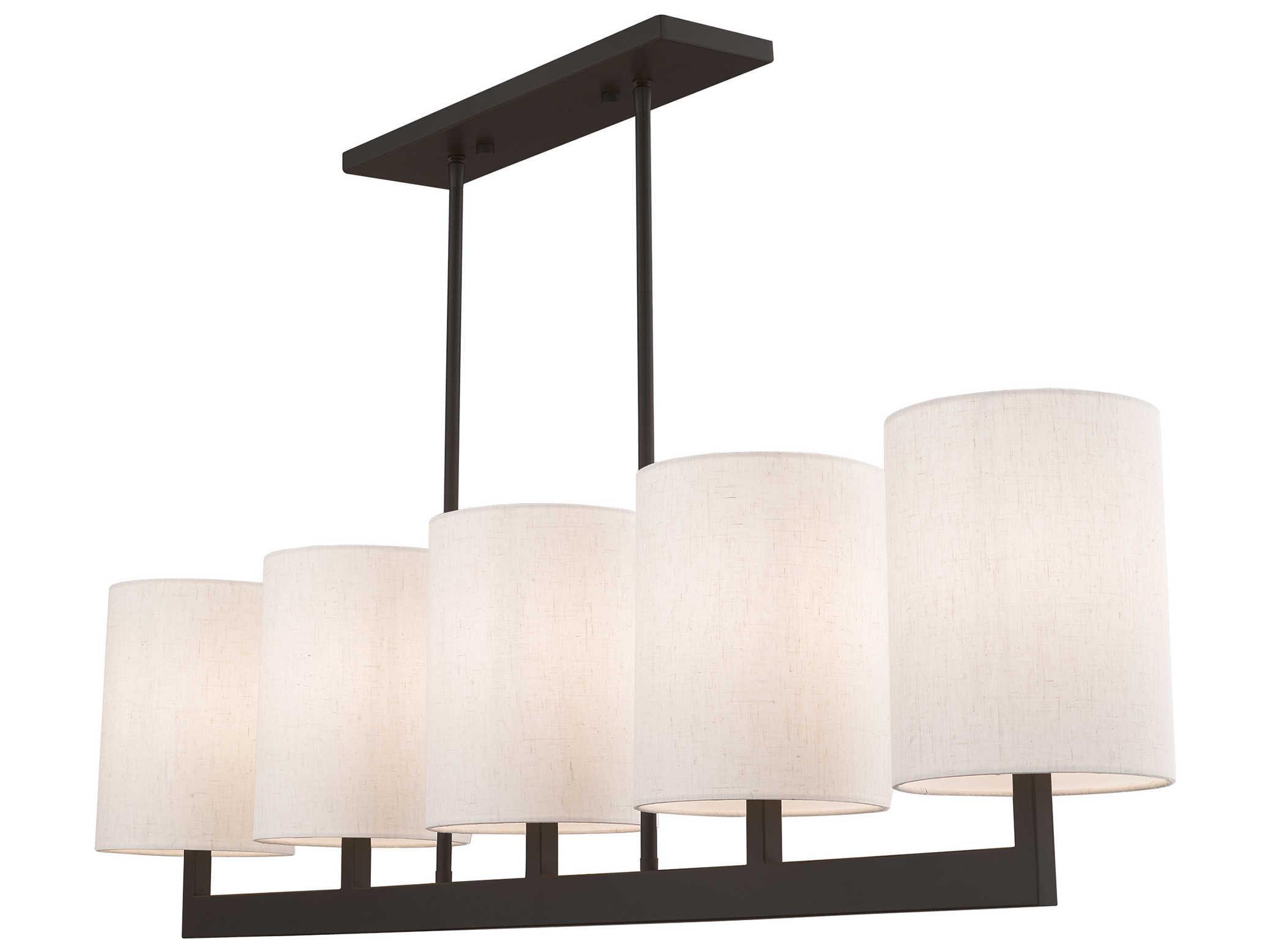 Livex Lighting Hayworth 5-Light Bronze Cylinder Linear Island Pendant