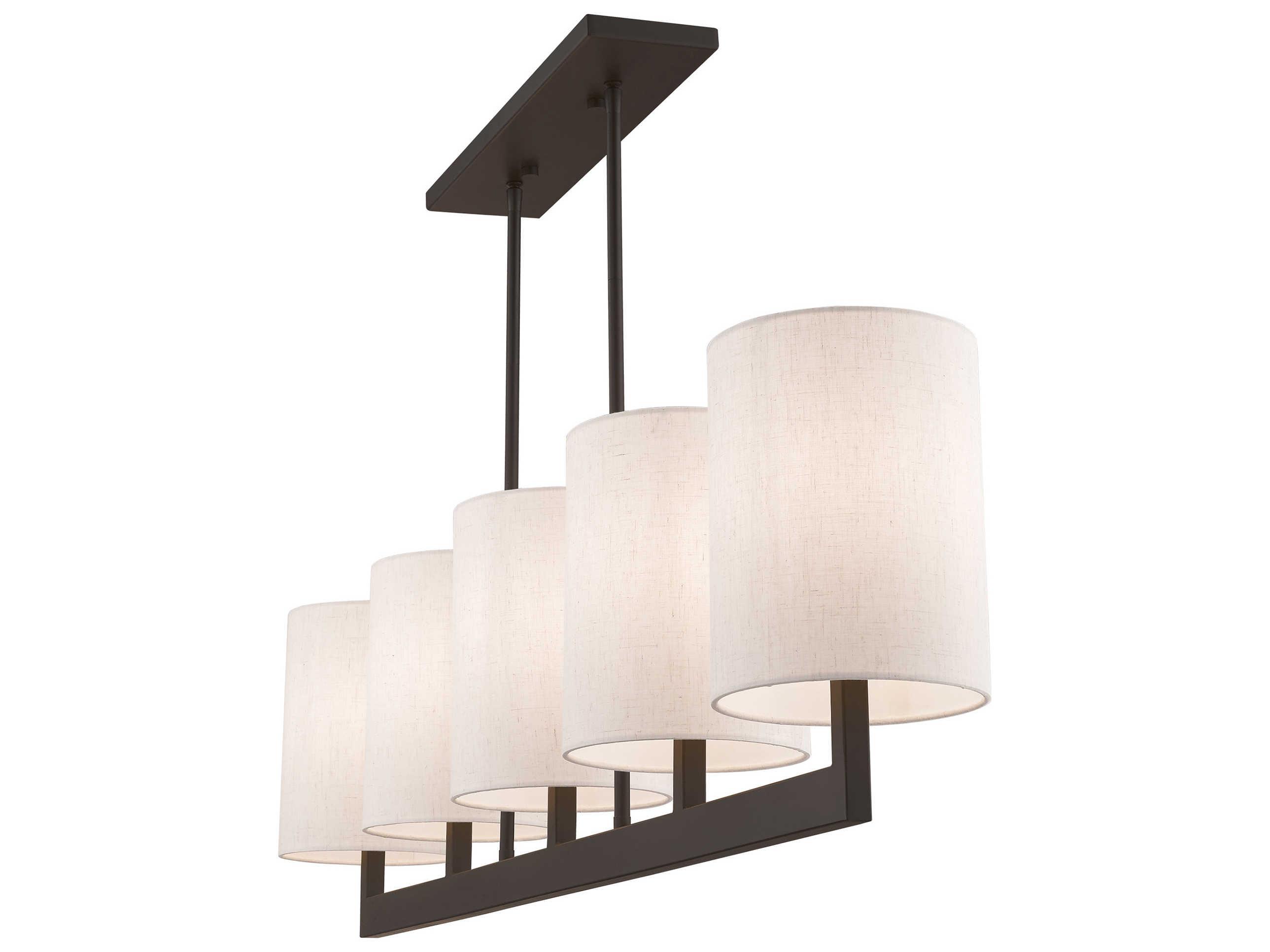 Livex Lighting Hayworth 5-Light Bronze Cylinder Linear Island Pendant