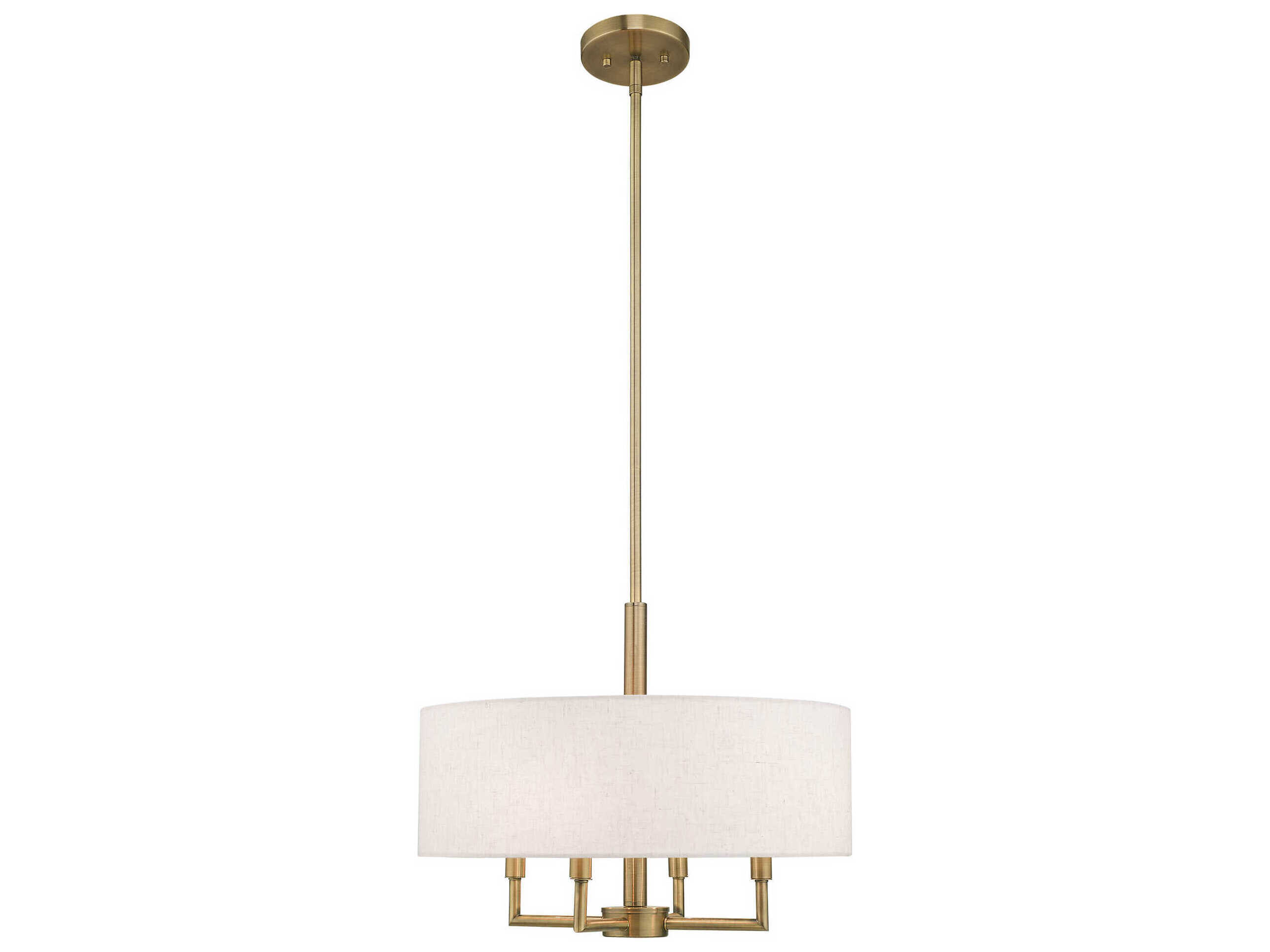 Livex Lighting Meridian 4-Light Antique Brass Candelabra Drum Chandelier