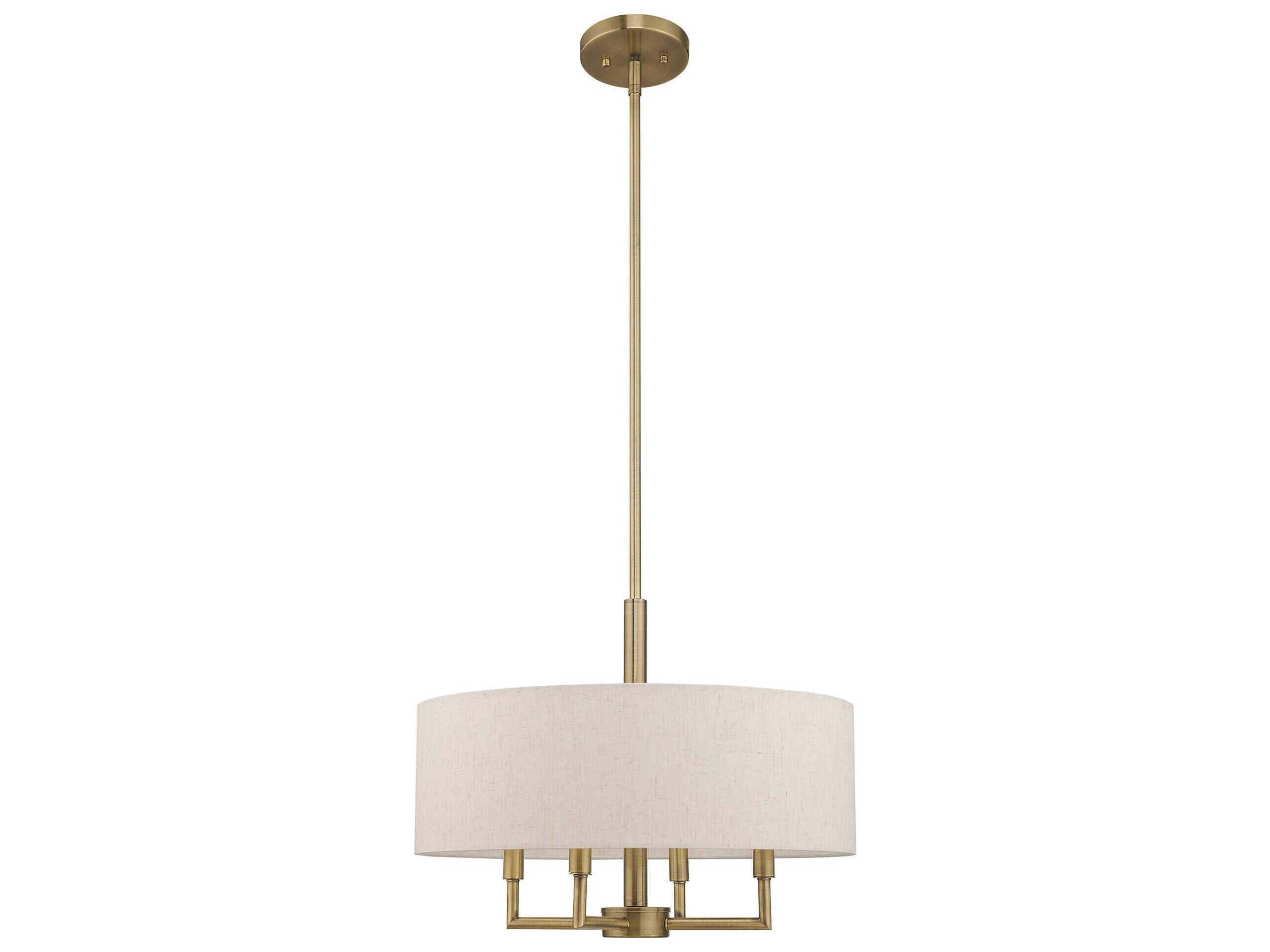 Livex Lighting Meridian 4-Light Antique Brass Candelabra Drum Chandelier