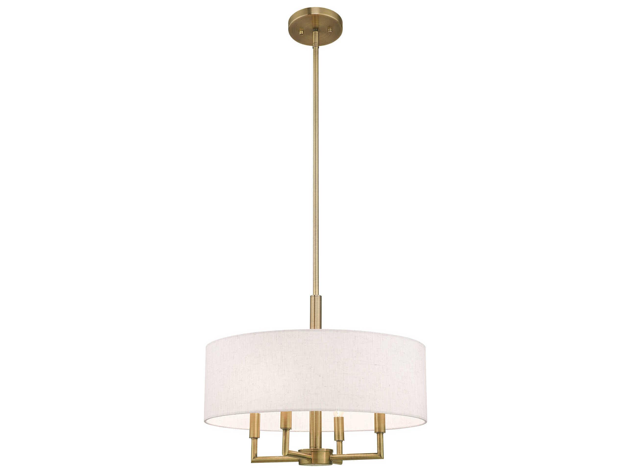 Livex Lighting Meridian 4-Light Antique Brass Candelabra Drum Chandelier