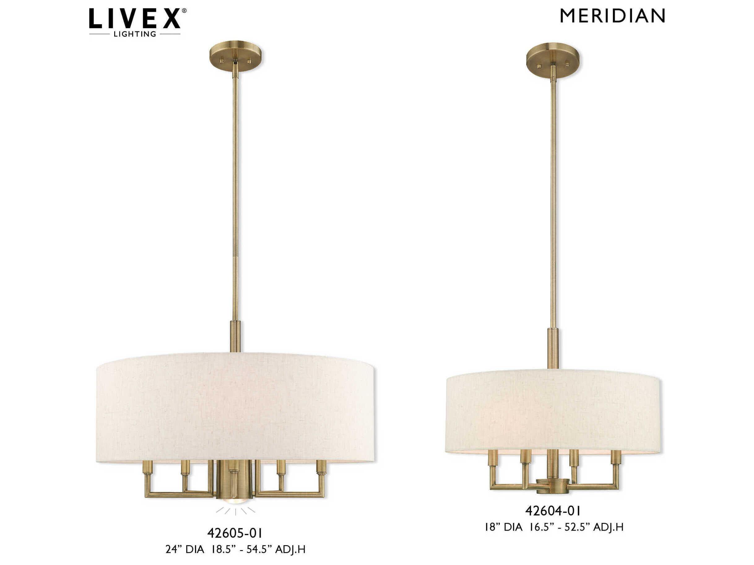 Livex Lighting Meridian 4-Light Antique Brass Candelabra Drum Chandelier