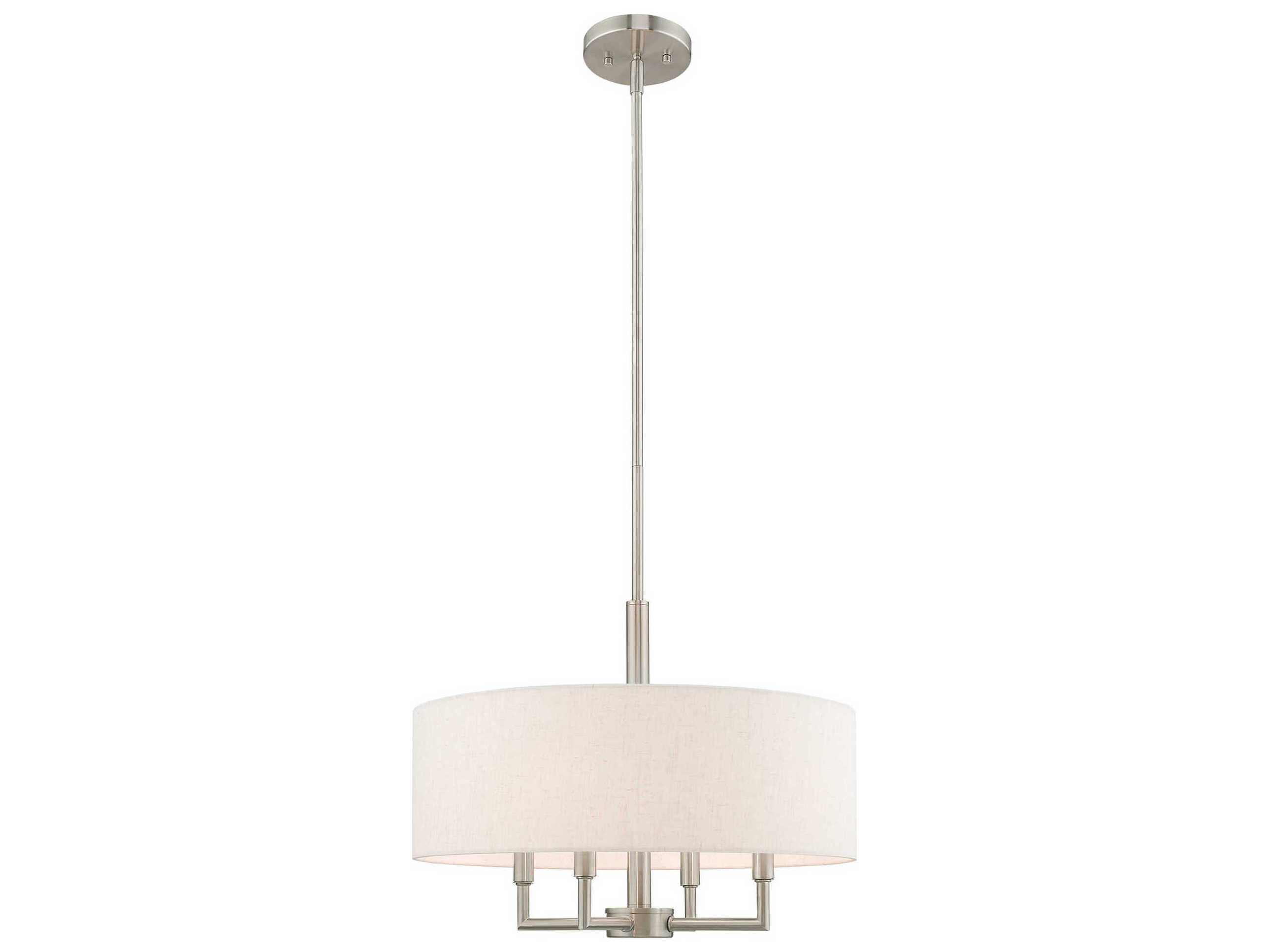 Livex Lighting Meridian 4-Light Brushed Nickel Candelabra Drum Chandelier