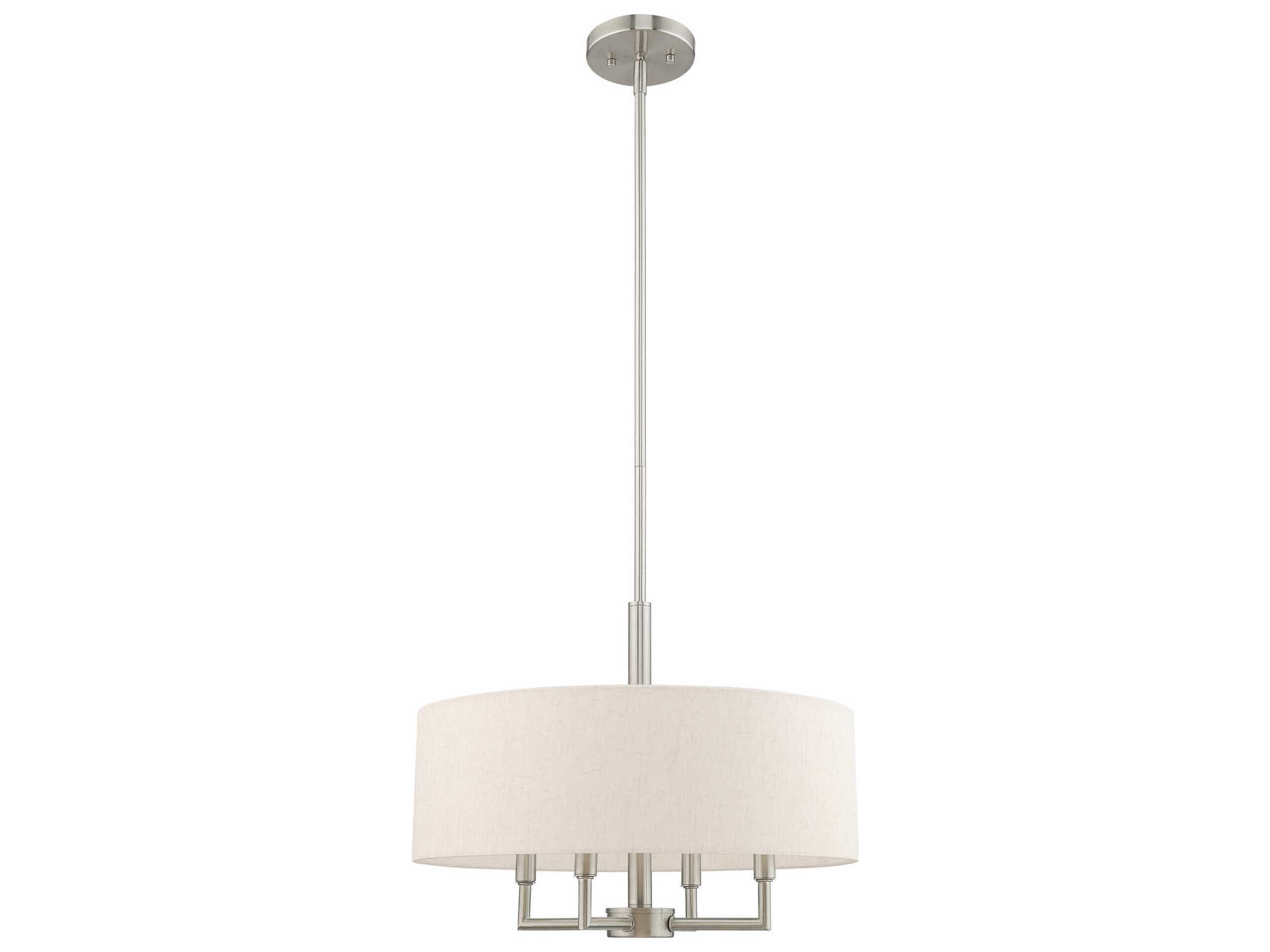 Livex Lighting Meridian 4-Light Brushed Nickel Candelabra Drum Chandelier