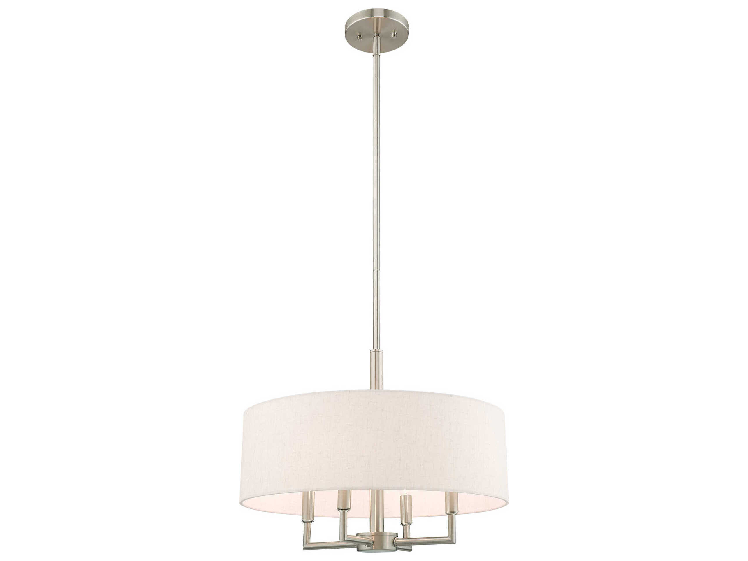 Livex Lighting Meridian 4-Light Brushed Nickel Candelabra Drum Chandelier