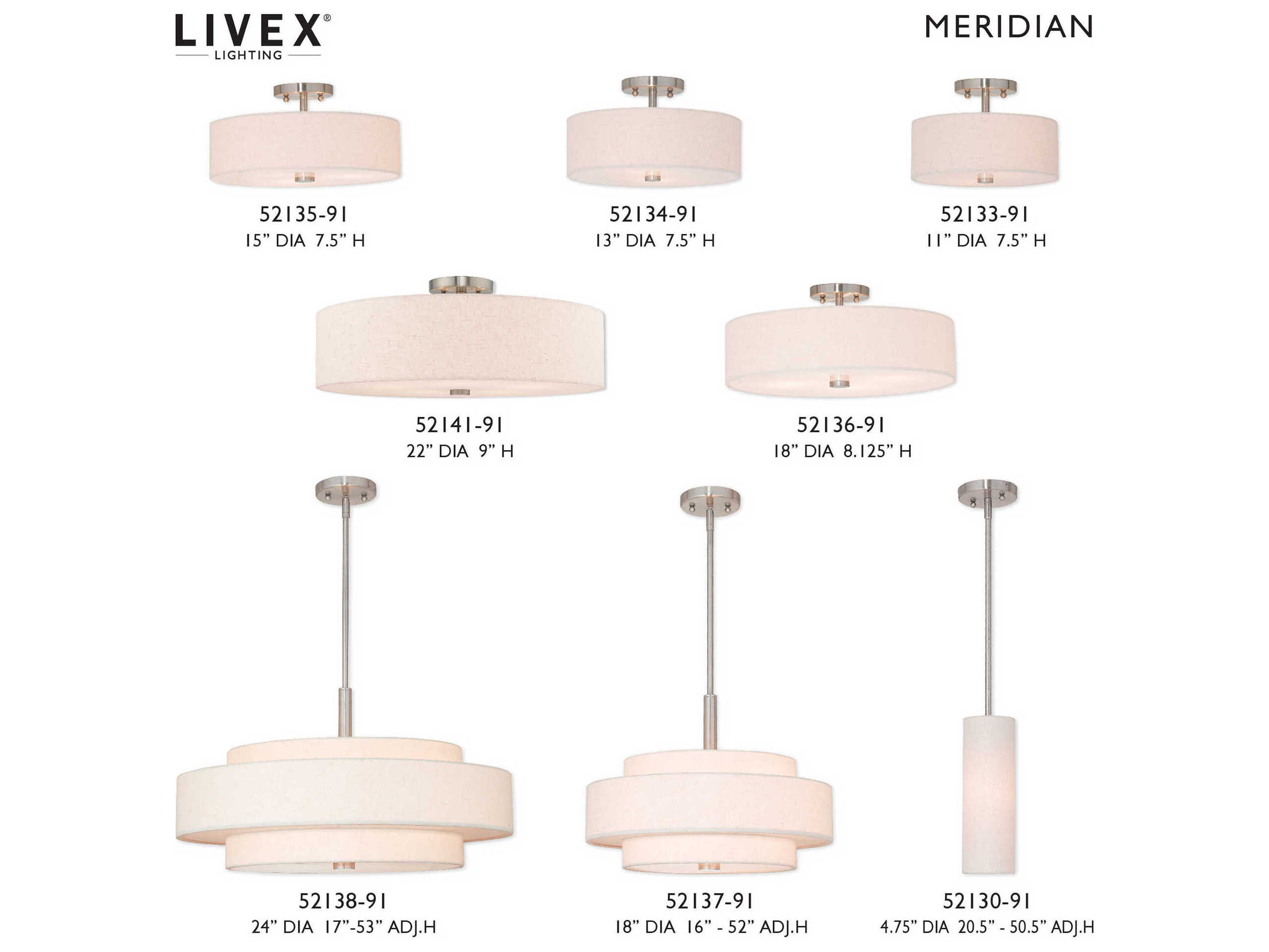 Livex Lighting Meridian 4-Light Brushed Nickel Candelabra Drum Chandelier