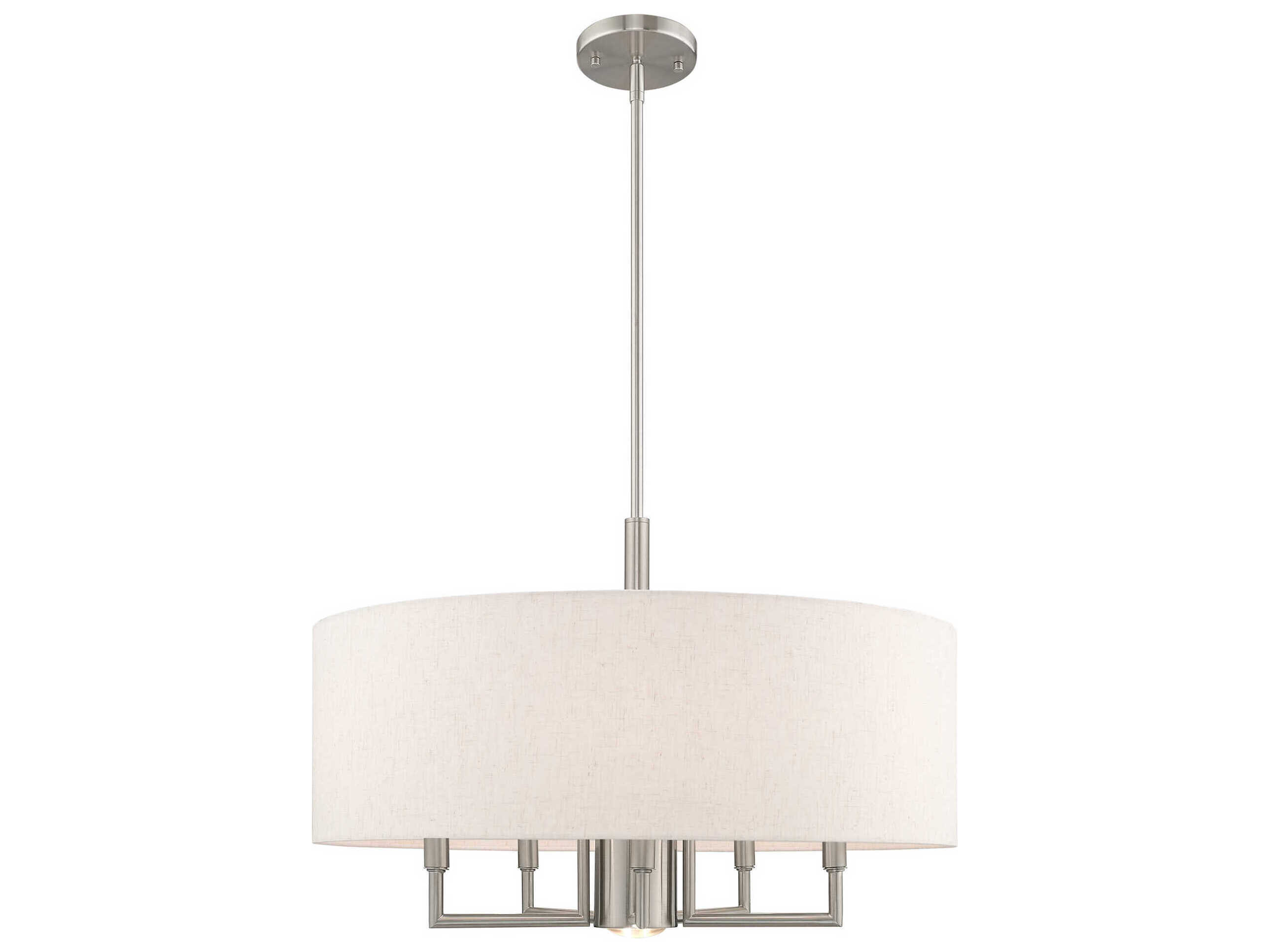 Livex Lighting Meridian 6-Light Brushed Nickel Candelabra Drum Chandelier
