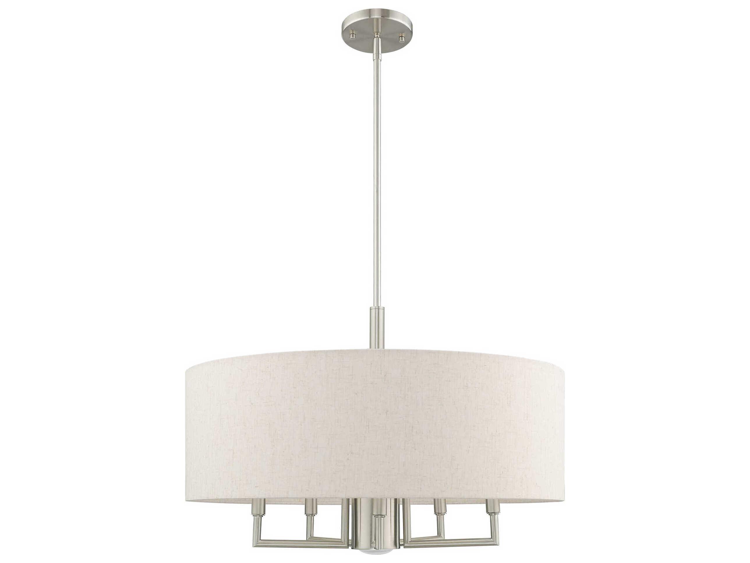 Livex Lighting Meridian 6-Light Brushed Nickel Candelabra Drum Chandelier