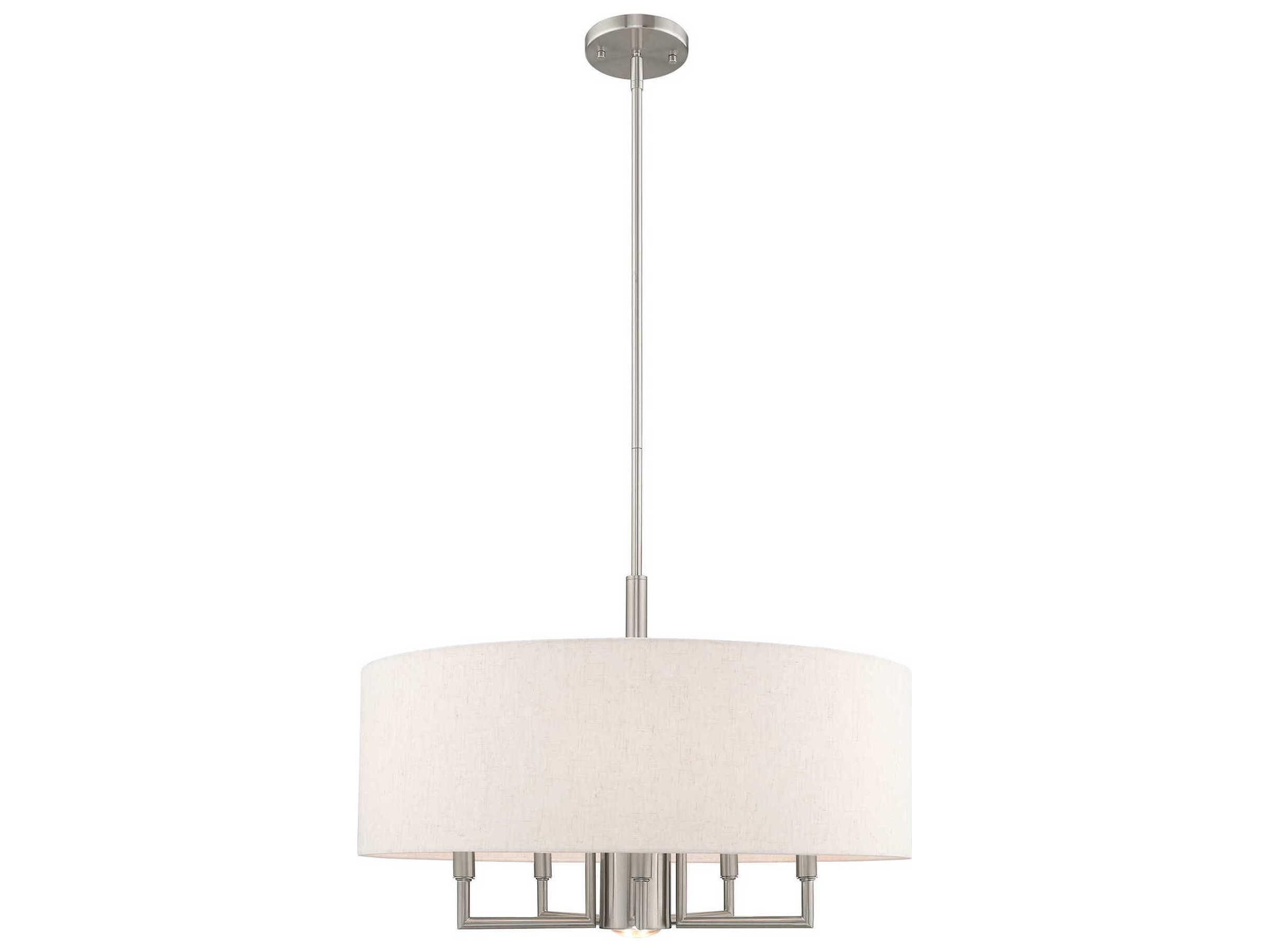 Livex Lighting Meridian 6-Light Brushed Nickel Candelabra Drum Chandelier