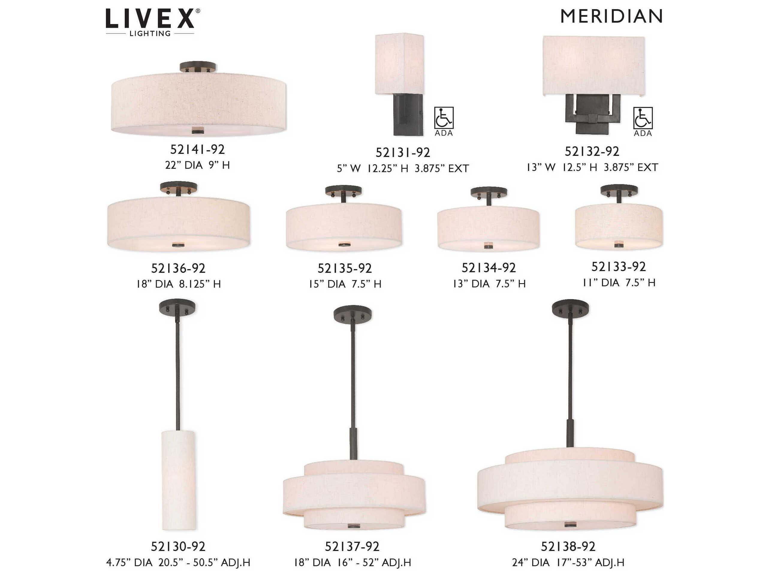 Livex Lighting Meridian 6-Light English Bronze Candelabra Drum Chandelier