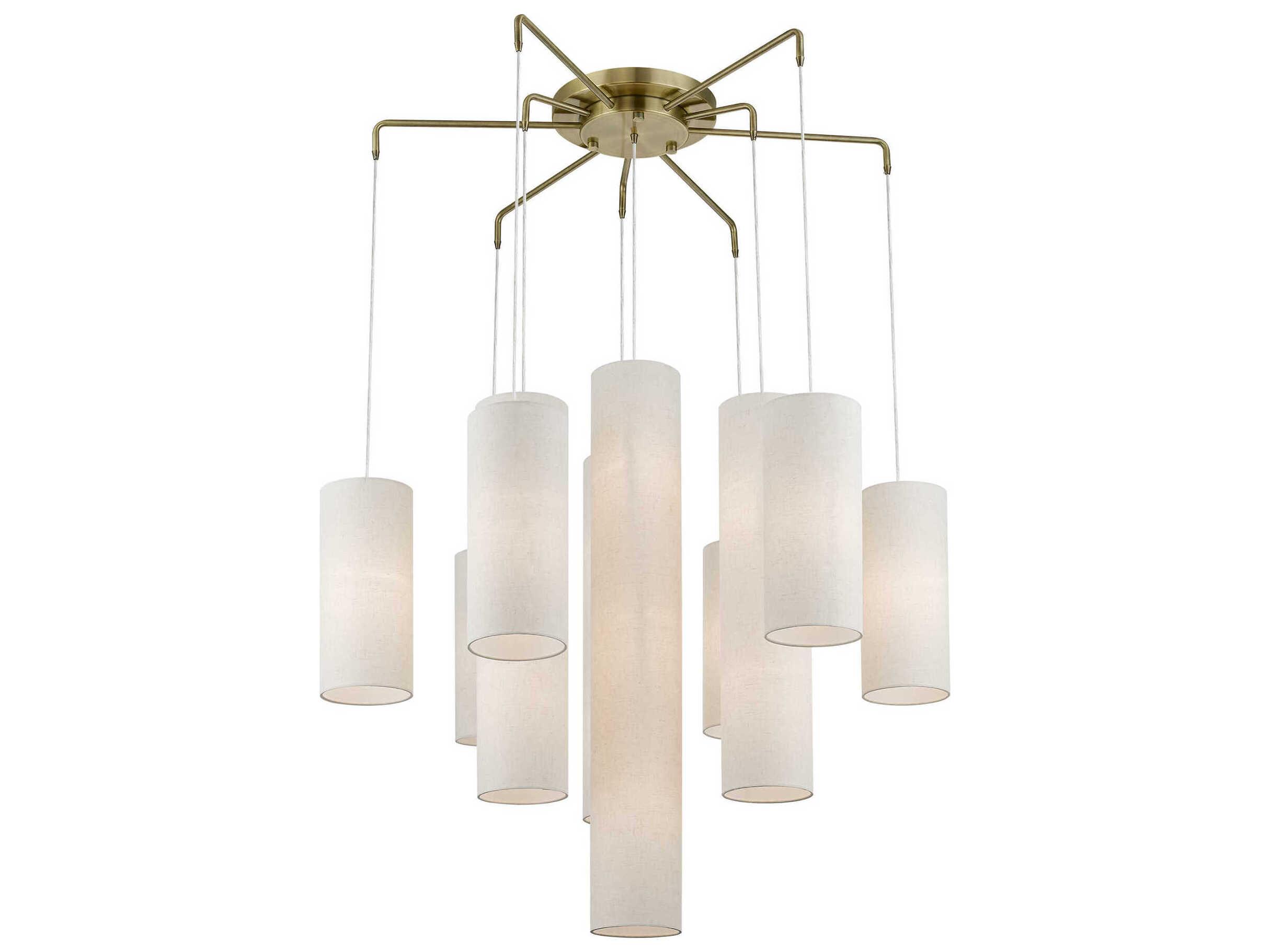 Livex Lighting Strathmore 15-Light Antique Brass Cylinder Pendant