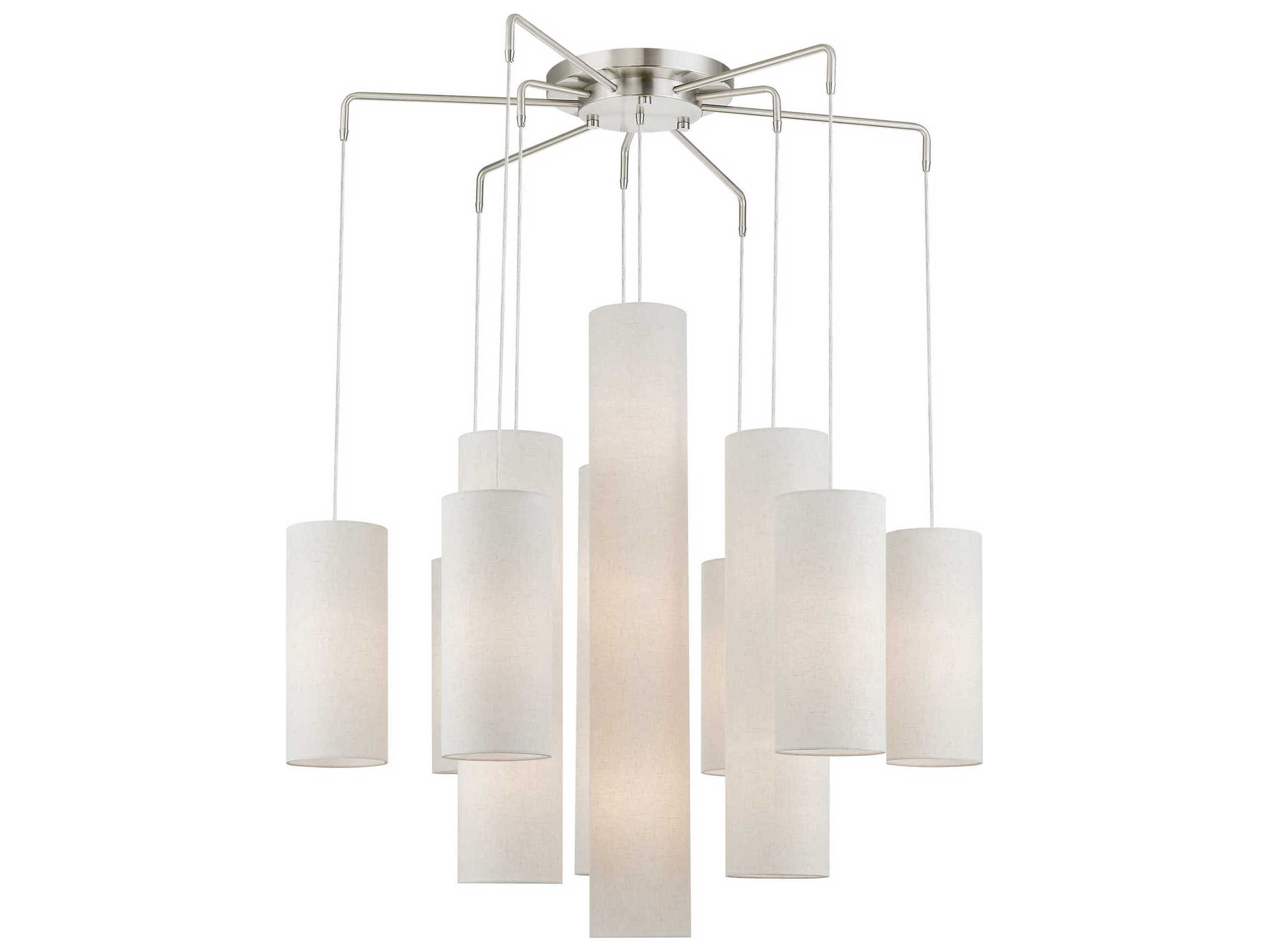 Livex Lighting Strathmore 15-Light Brushed Nickel Cylinder Pendant