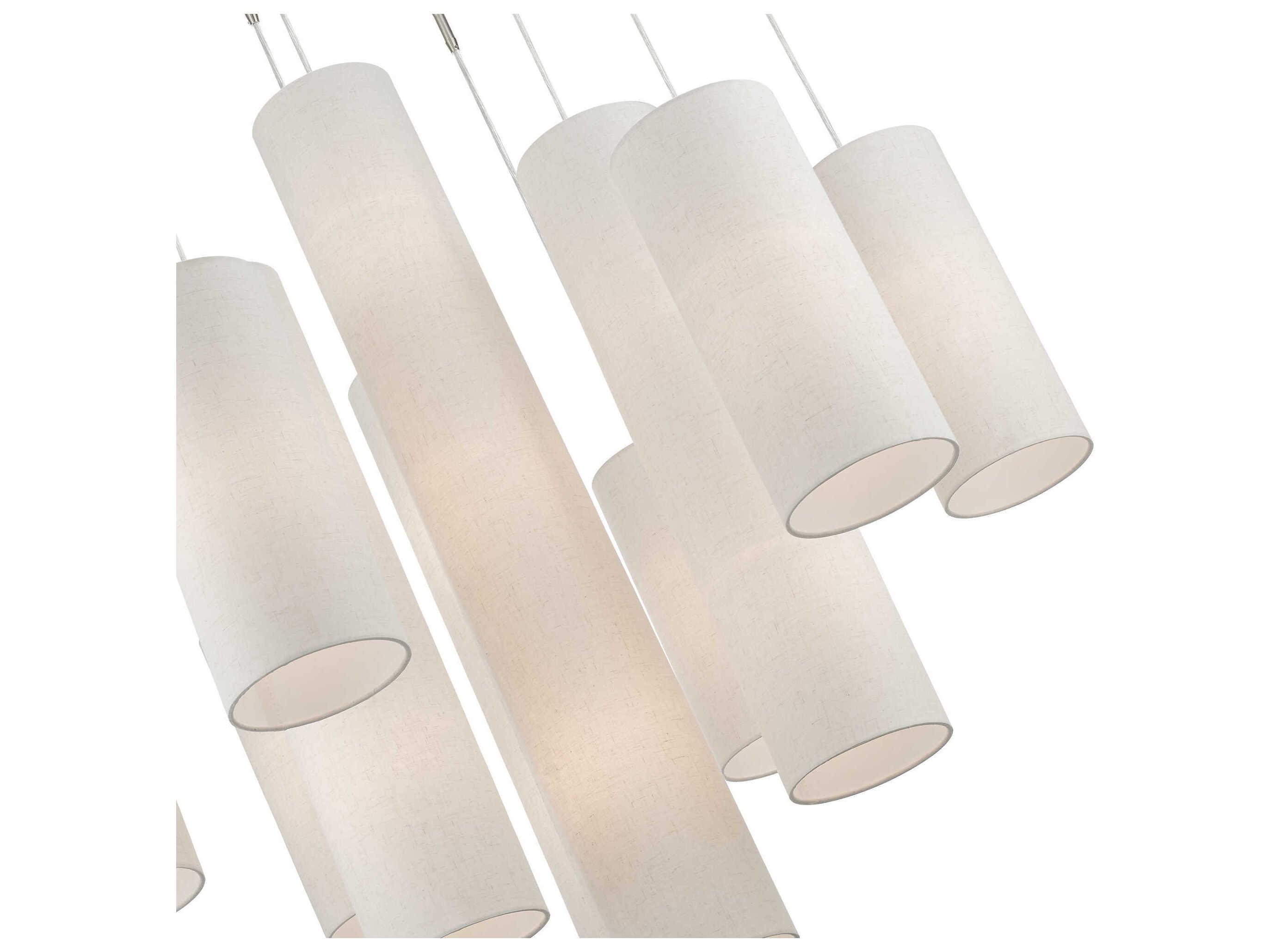 Livex Lighting Strathmore 15-Light Brushed Nickel Cylinder Pendant