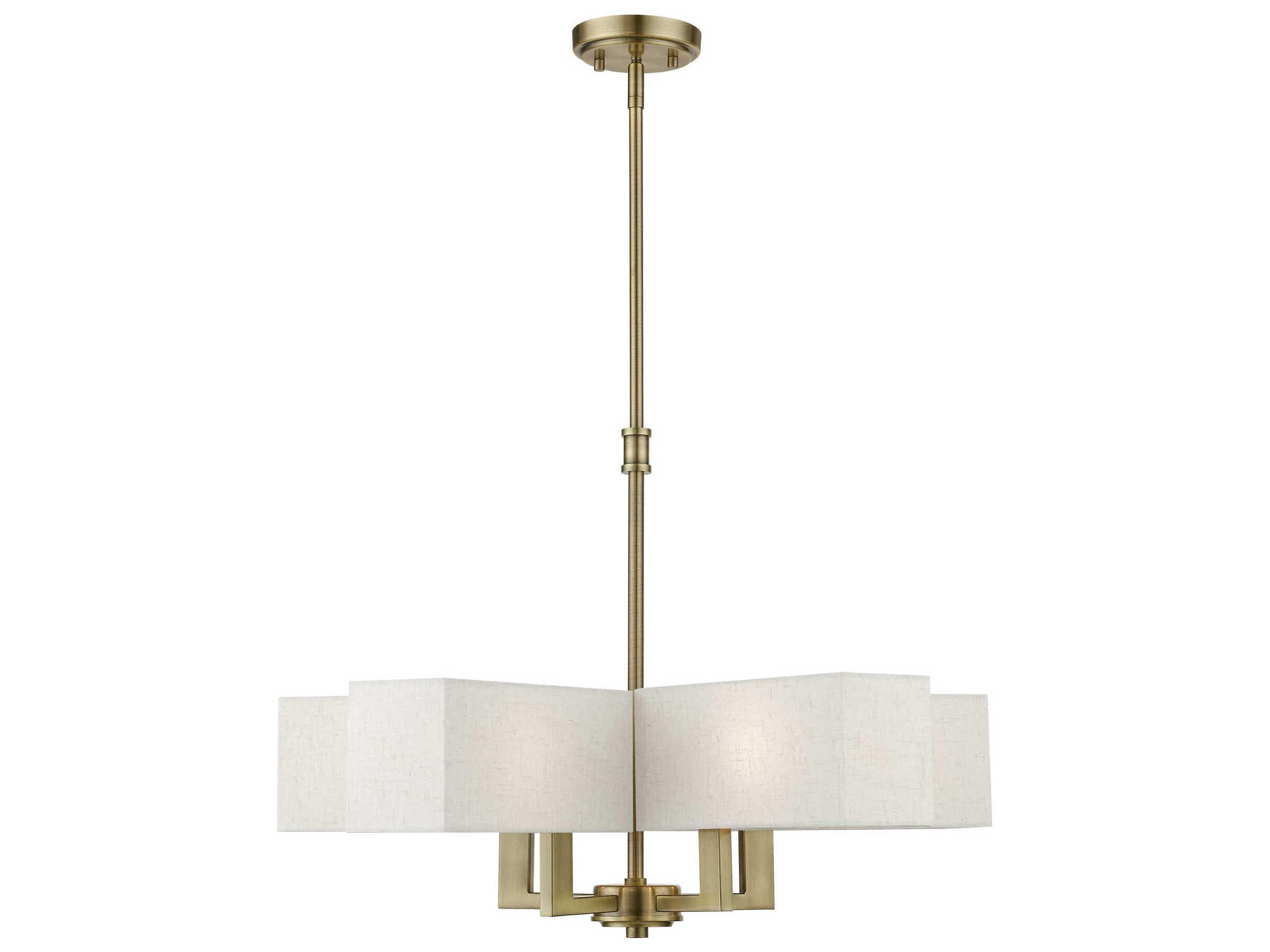 Livex Lighting Rubix 5-Light Antique Brass Geometric Chandelier