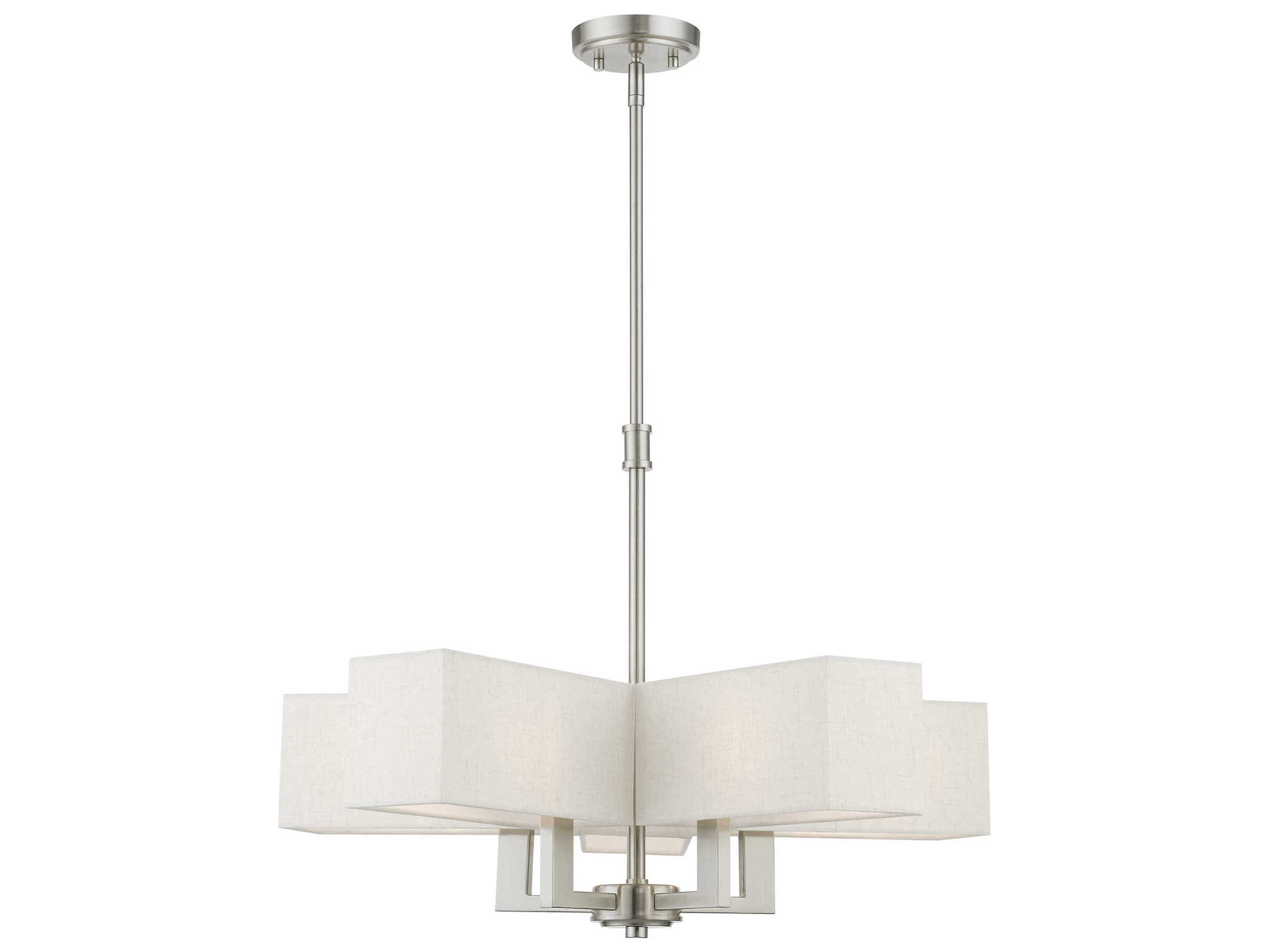 Livex Lighting Rubix 5-Light Brushed Nickel Geometric Chandelier