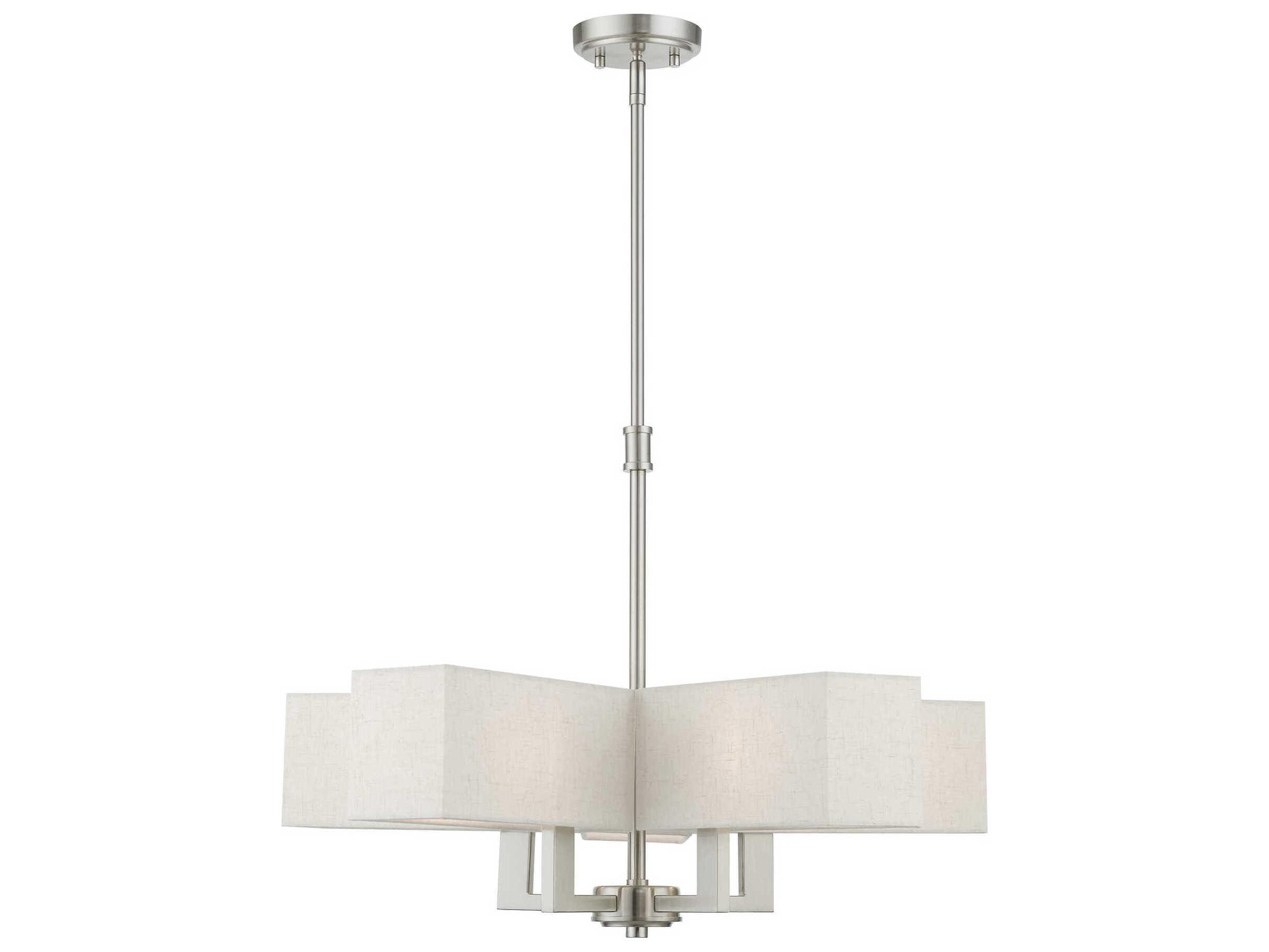 Livex Lighting Rubix 5-Light Brushed Nickel Geometric Chandelier