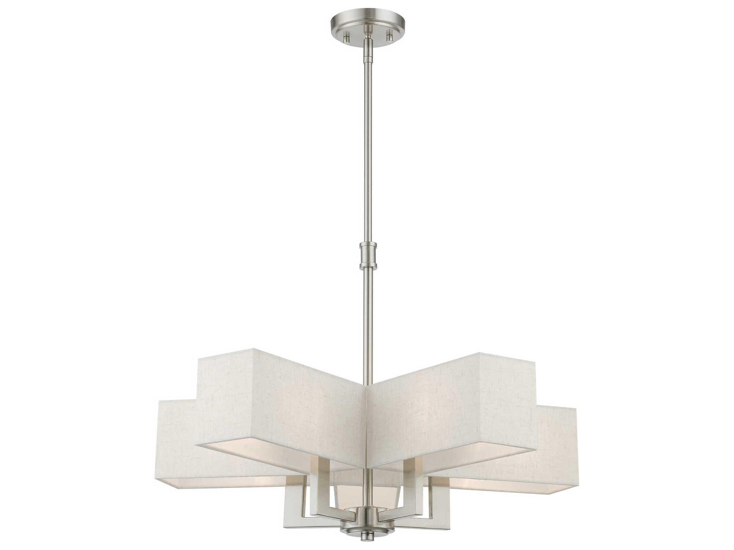 Livex Lighting Rubix 5-Light Brushed Nickel Geometric Chandelier