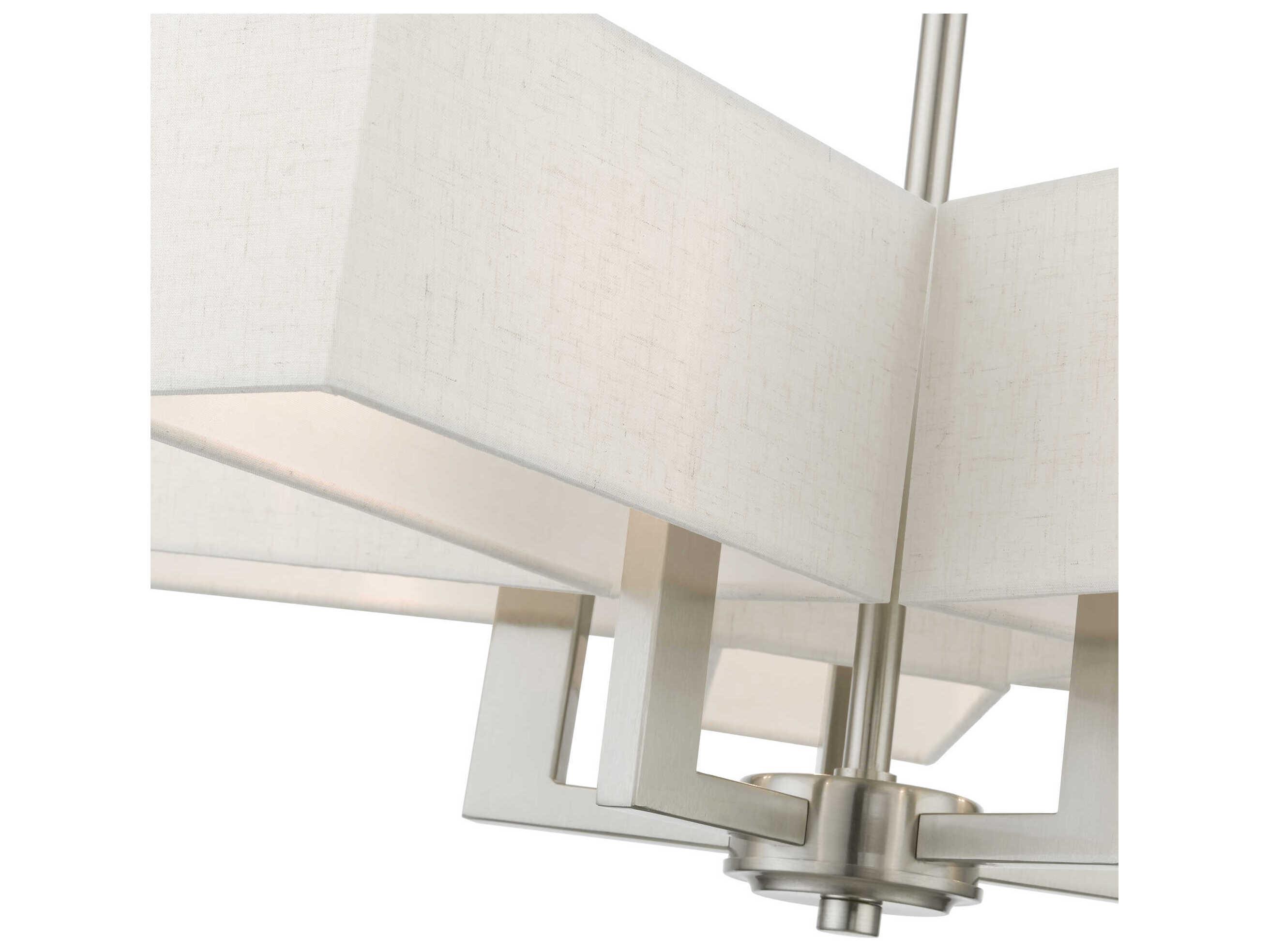 Livex Lighting Rubix 5-Light Brushed Nickel Geometric Chandelier