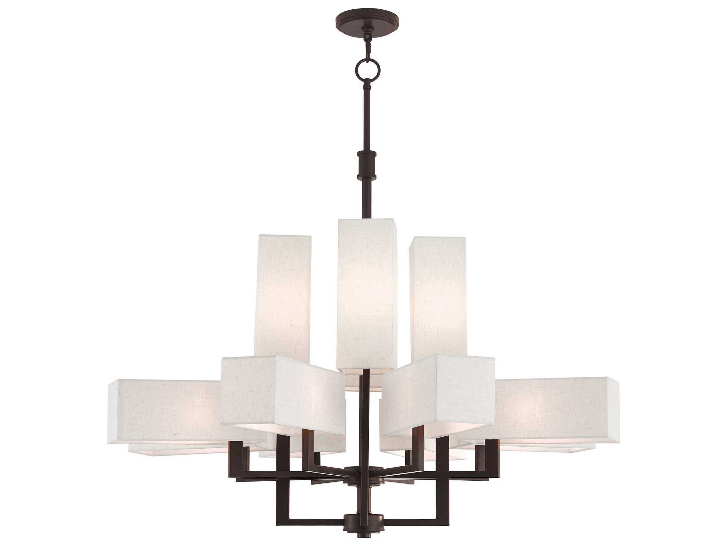 Livex Lighting Rubix 12-Light Bronze White Chandelier