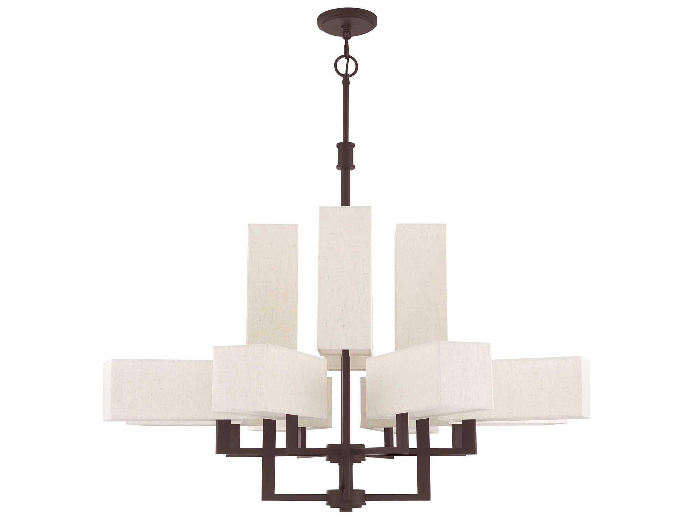 Livex Lighting Rubix 12-Light Bronze White Chandelier
