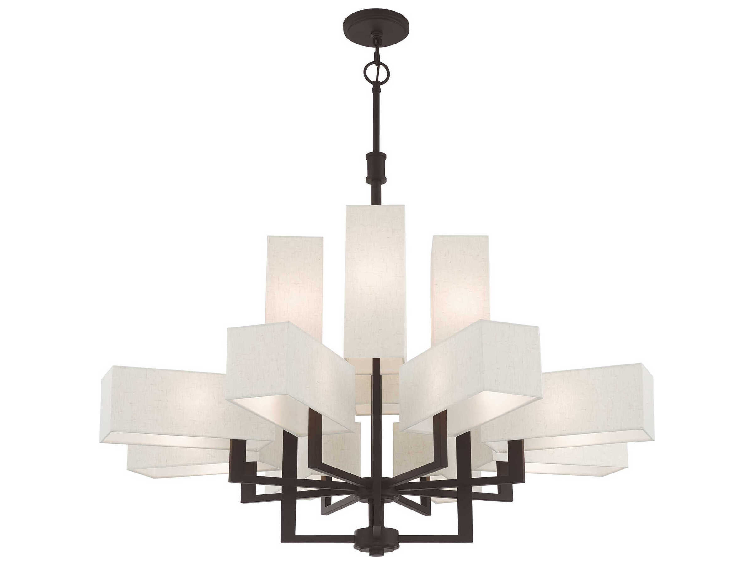 Livex Lighting Rubix 12-Light Bronze White Chandelier