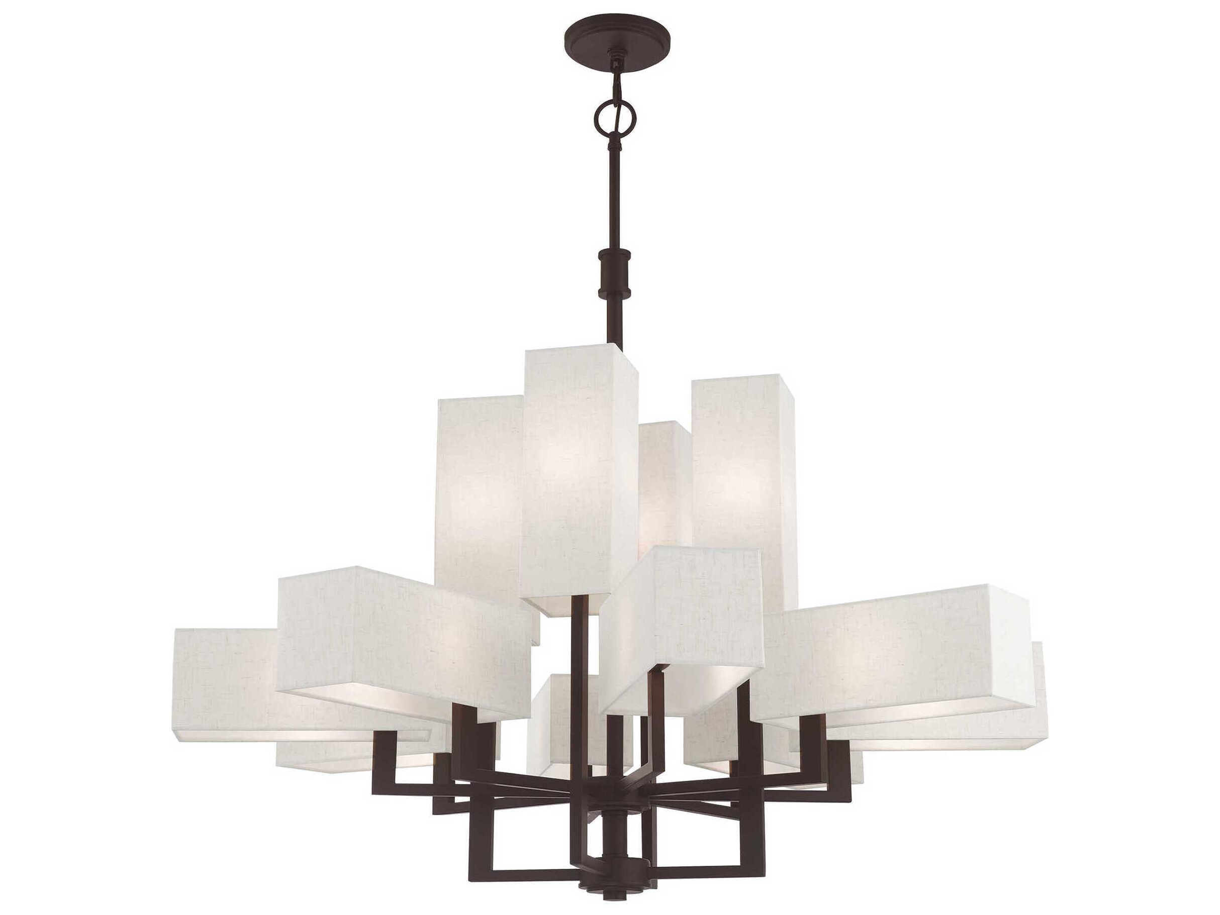 Livex Lighting Rubix 12-Light Bronze White Chandelier