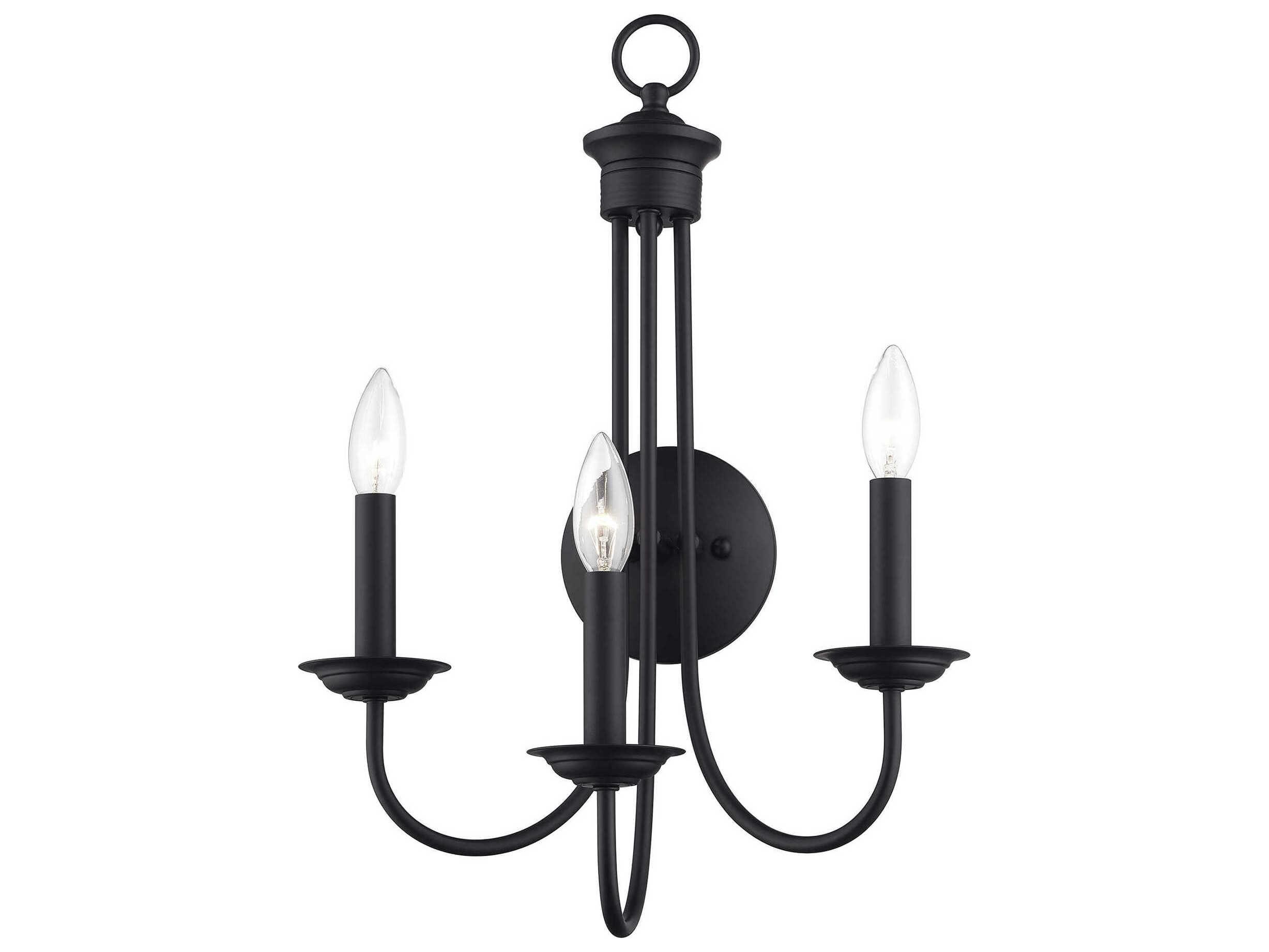 Livex Lighting Estate 3-Light Black Wall Sconce