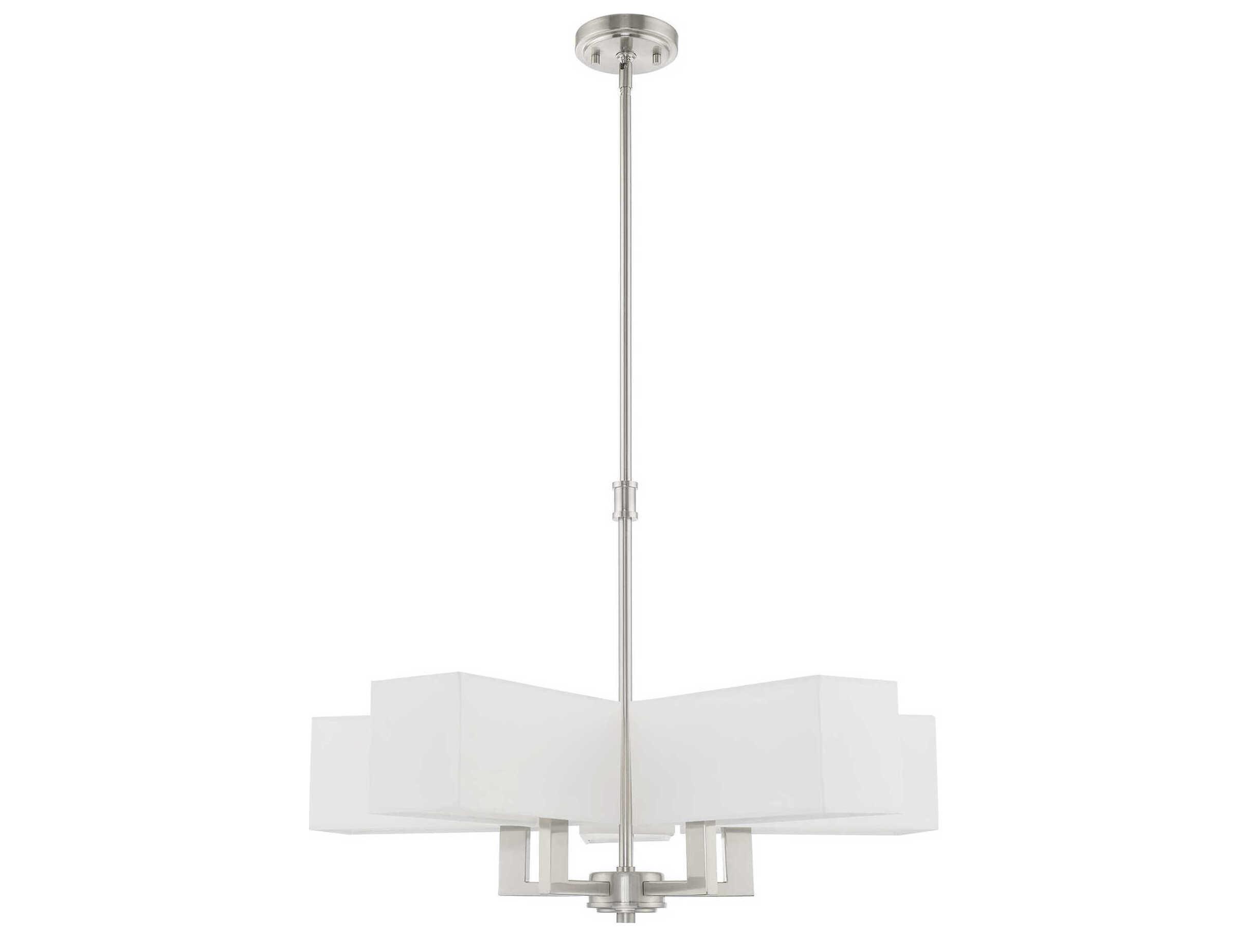 Livex Lighting Rubix 5-Light Brushed Nickel White Chandelier