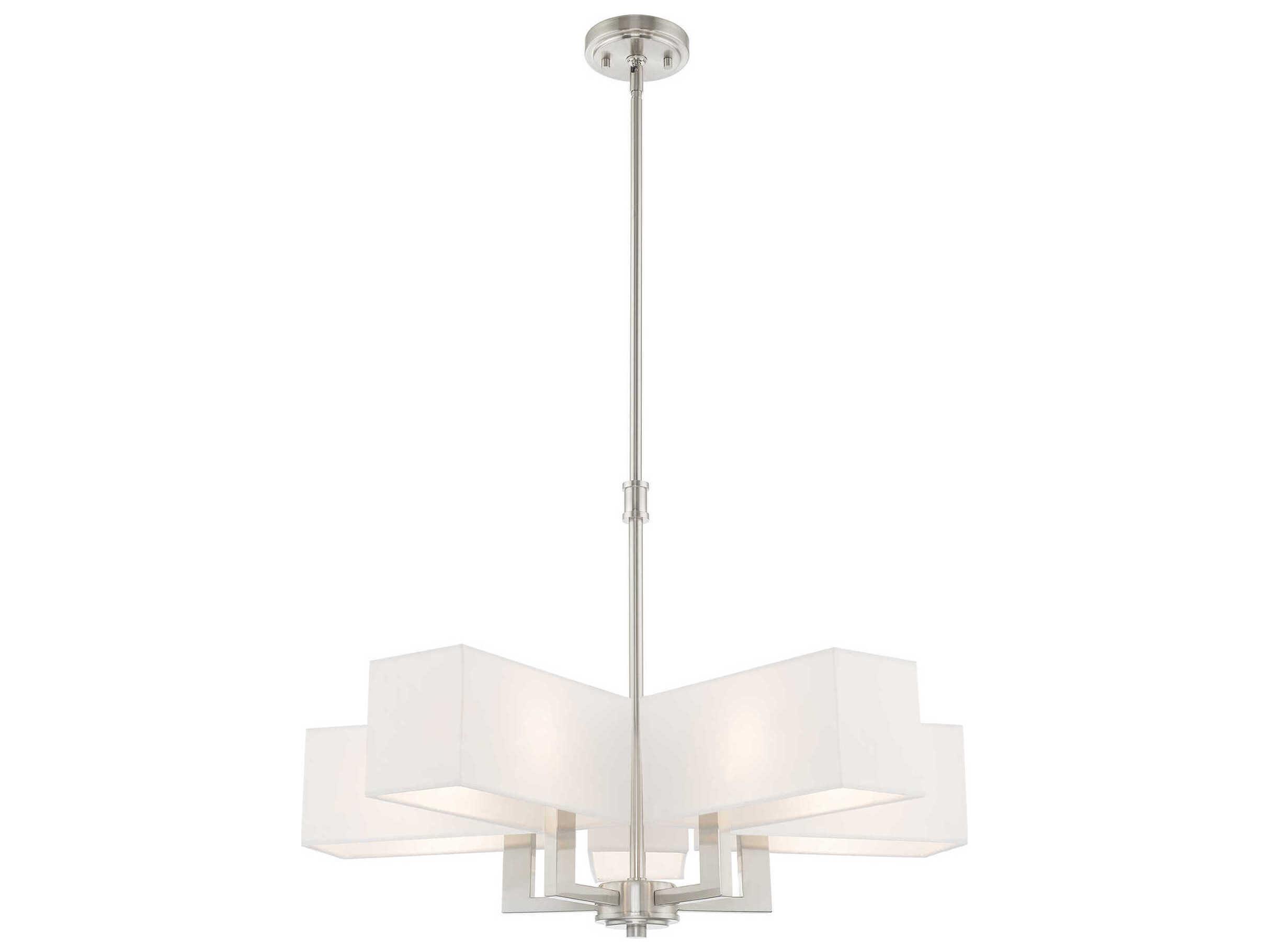 Livex Lighting Rubix 5-Light Brushed Nickel White Chandelier