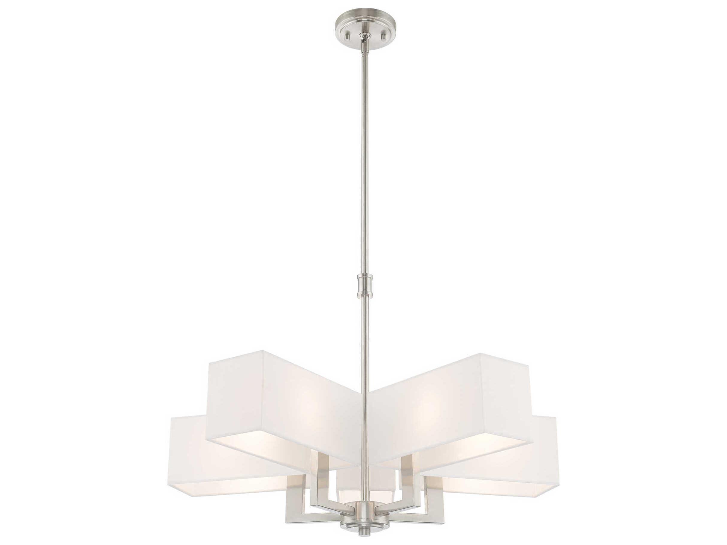 Livex Lighting Rubix 5-Light Brushed Nickel White Chandelier