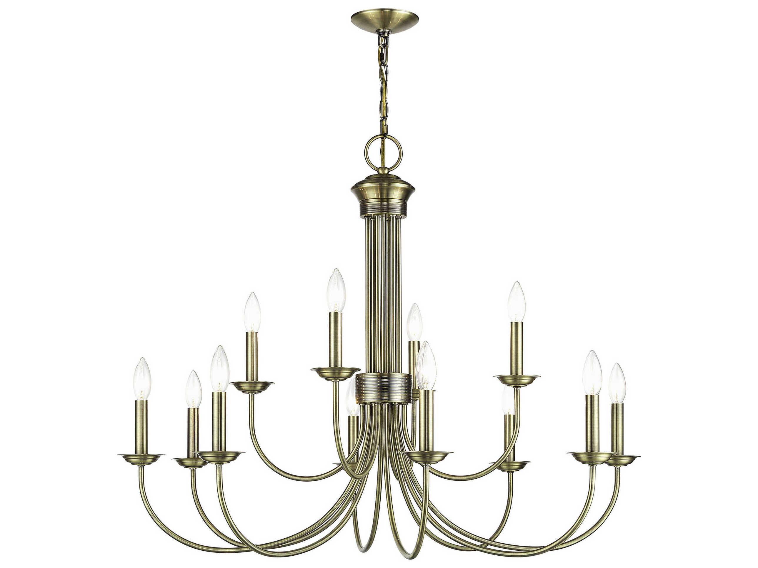 Livex Lighting Estate 12-Light Antique Brass Chandelier