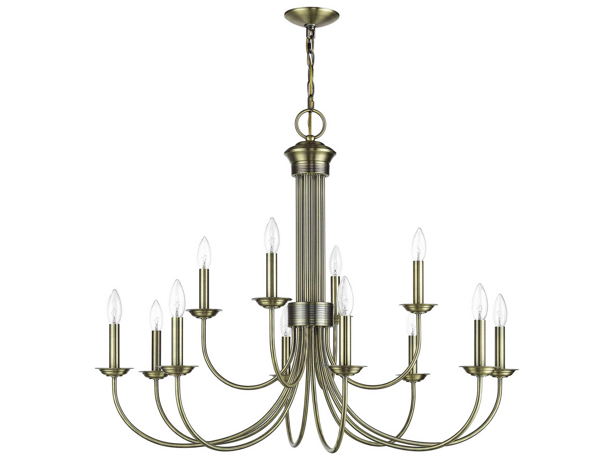 Livex Lighting Estate 12-Light Antique Brass Chandelier