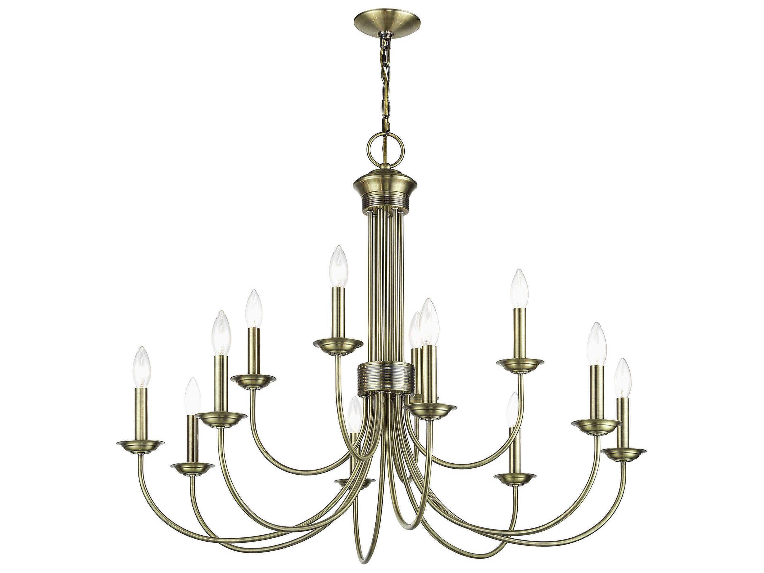 Livex Lighting Estate 12-Light Antique Brass Chandelier