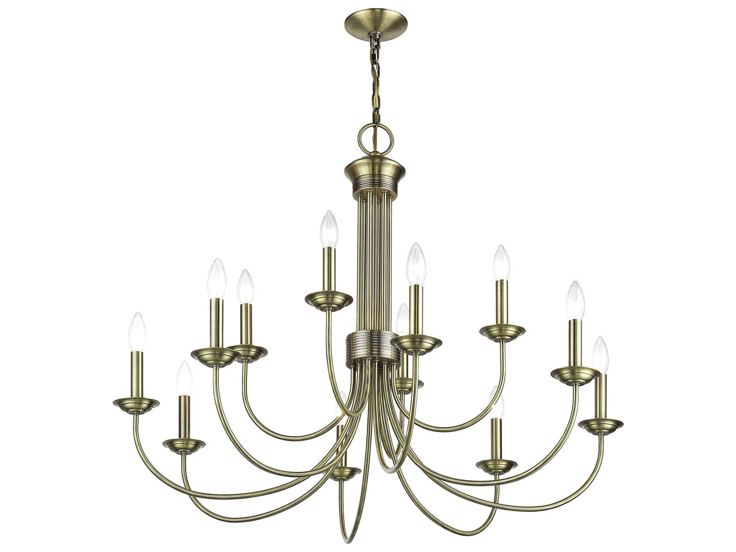 Livex Lighting Estate 12-Light Antique Brass Chandelier