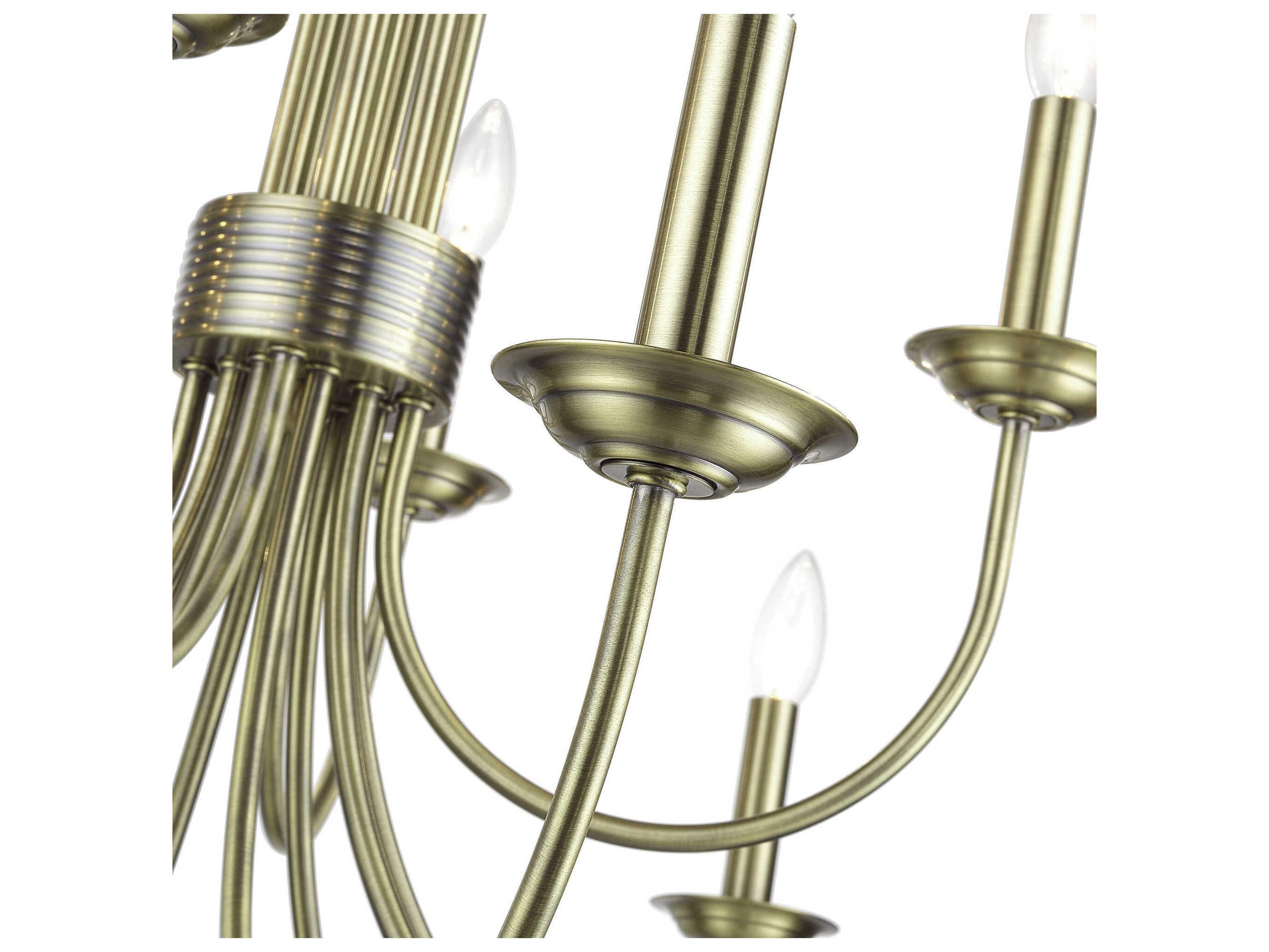 Livex Lighting Estate 12-Light Antique Brass Chandelier