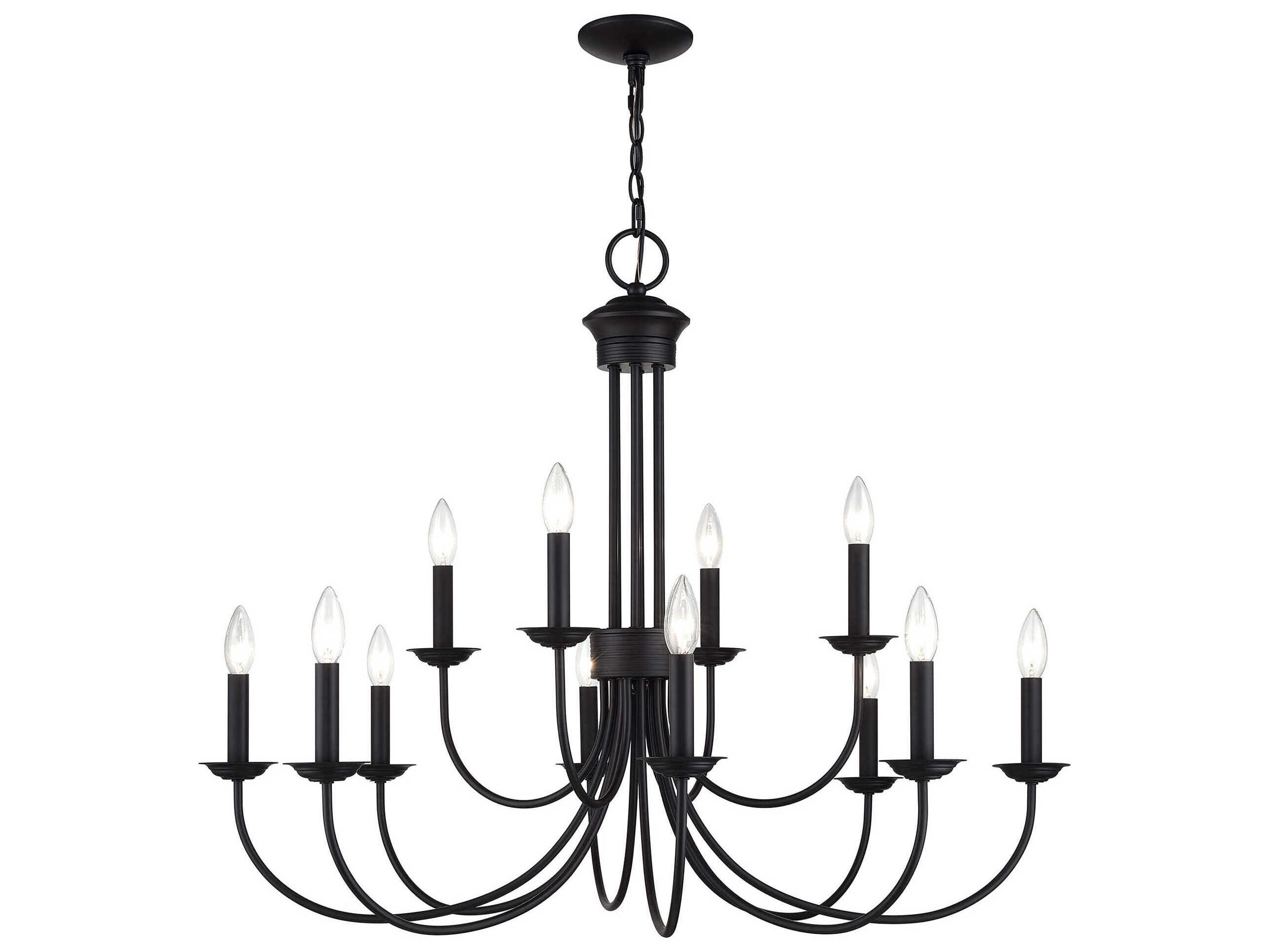 Livex Lighting Estate 12-Light Black Chandelier